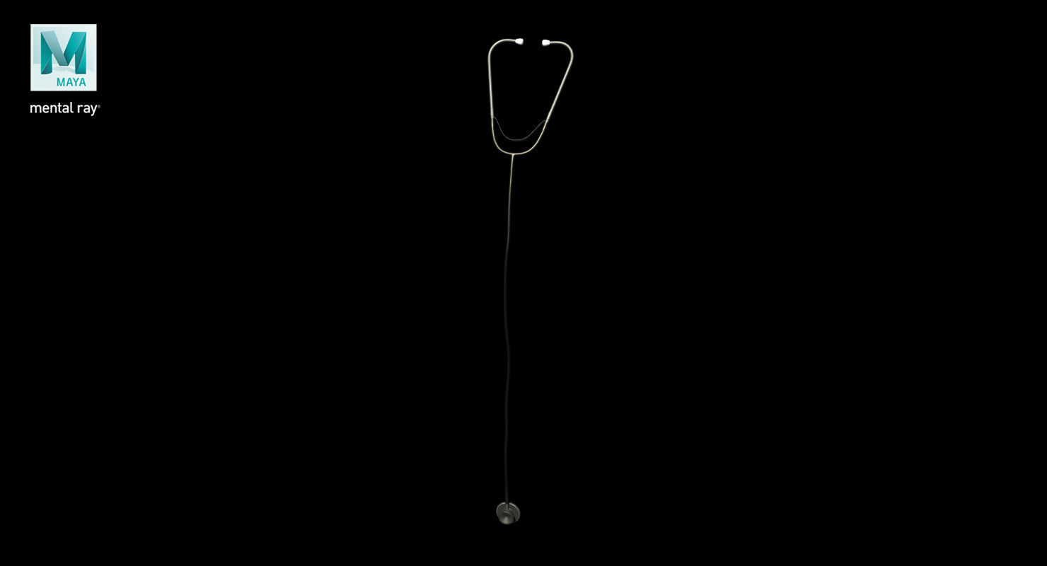 Stethoscope 4 Black Low-poly 3D model_22