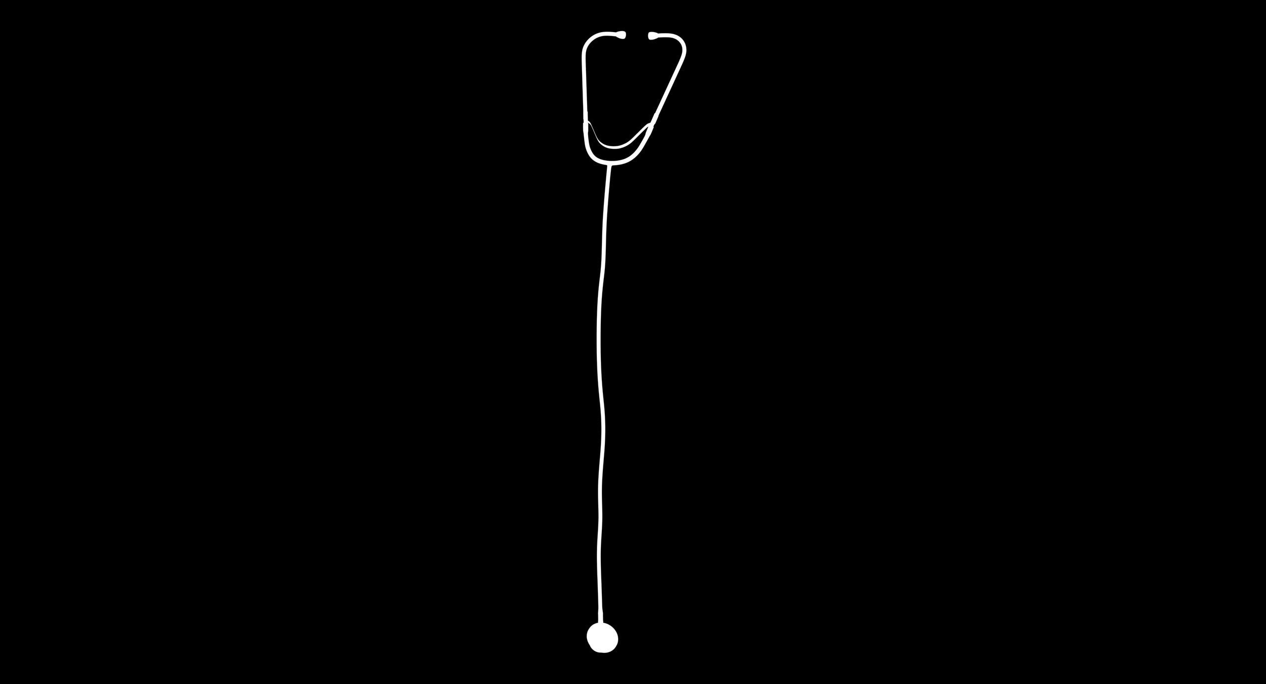 Stethoscope 4 Black Low-poly 3D model_2