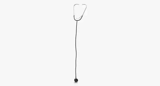 Stethoscope 4 Black Low-poly 3D model