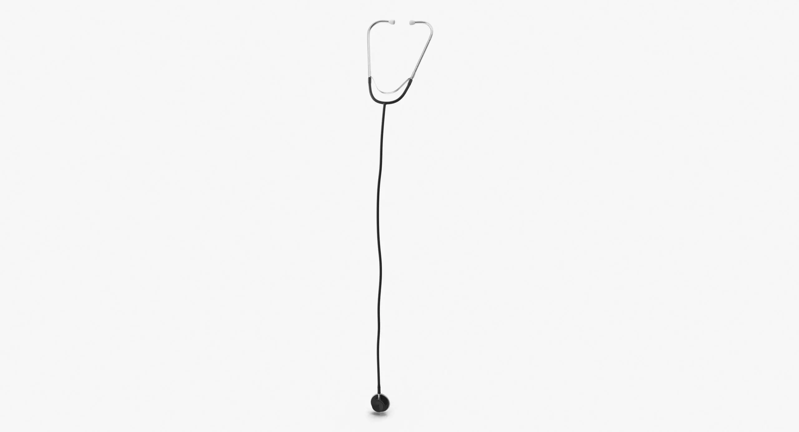 Stethoscope 4 Black Low-poly 3D model_0