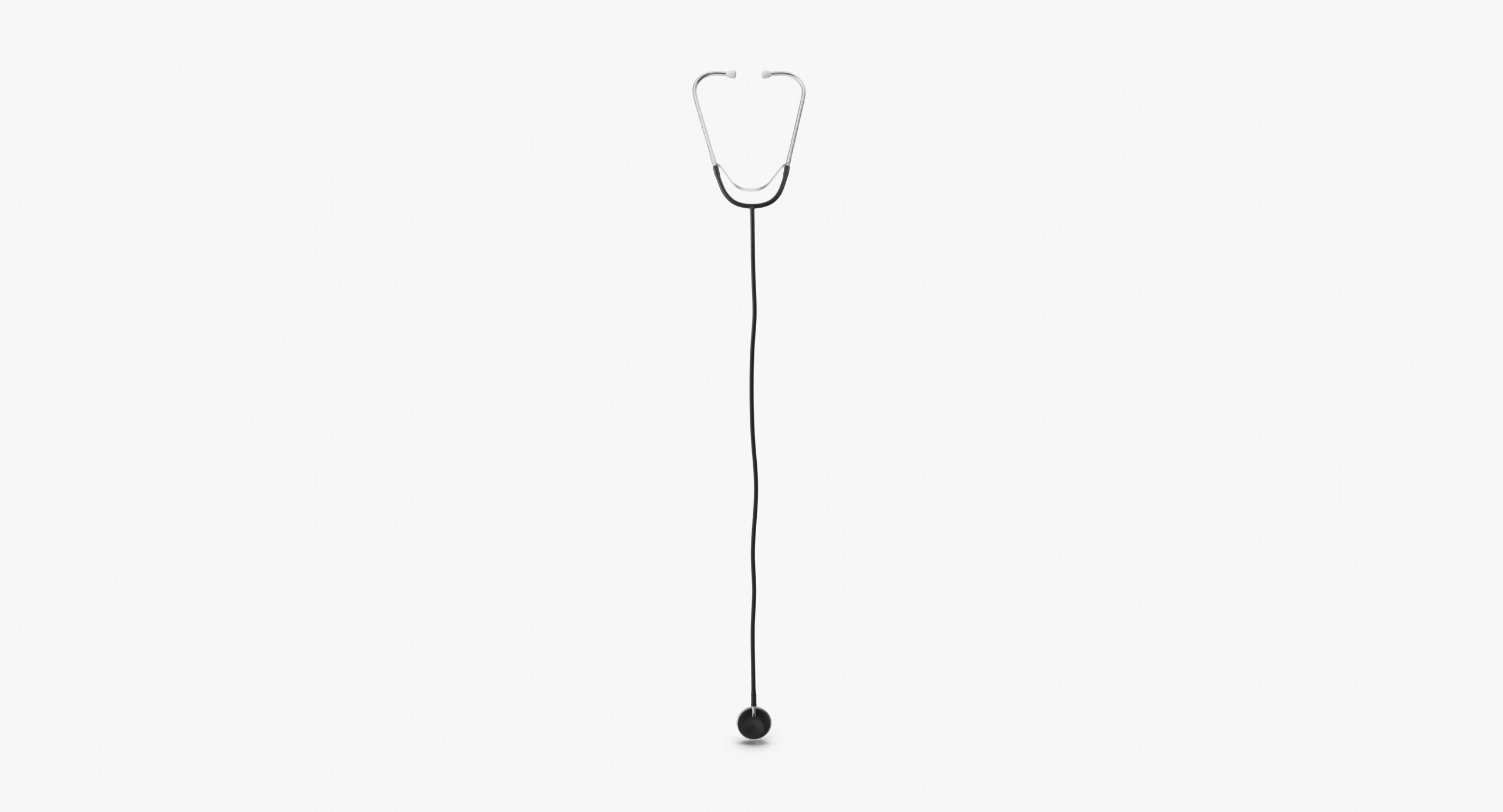 Stethoscope 4 Black Low-poly 3D model_5