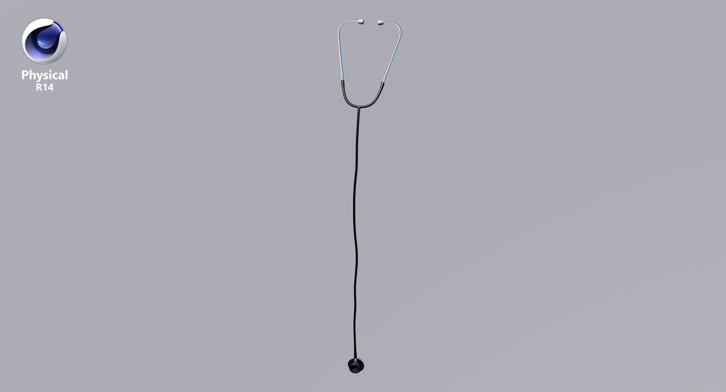 Stethoscope 4 Black Low-poly 3D model_24