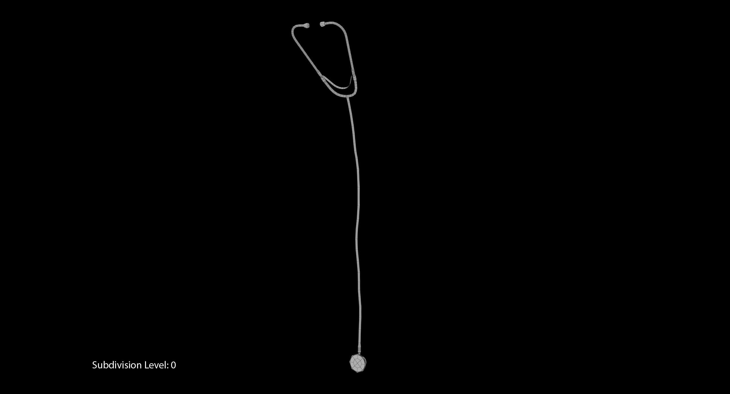 Stethoscope 4 Black Low-poly 3D model_17