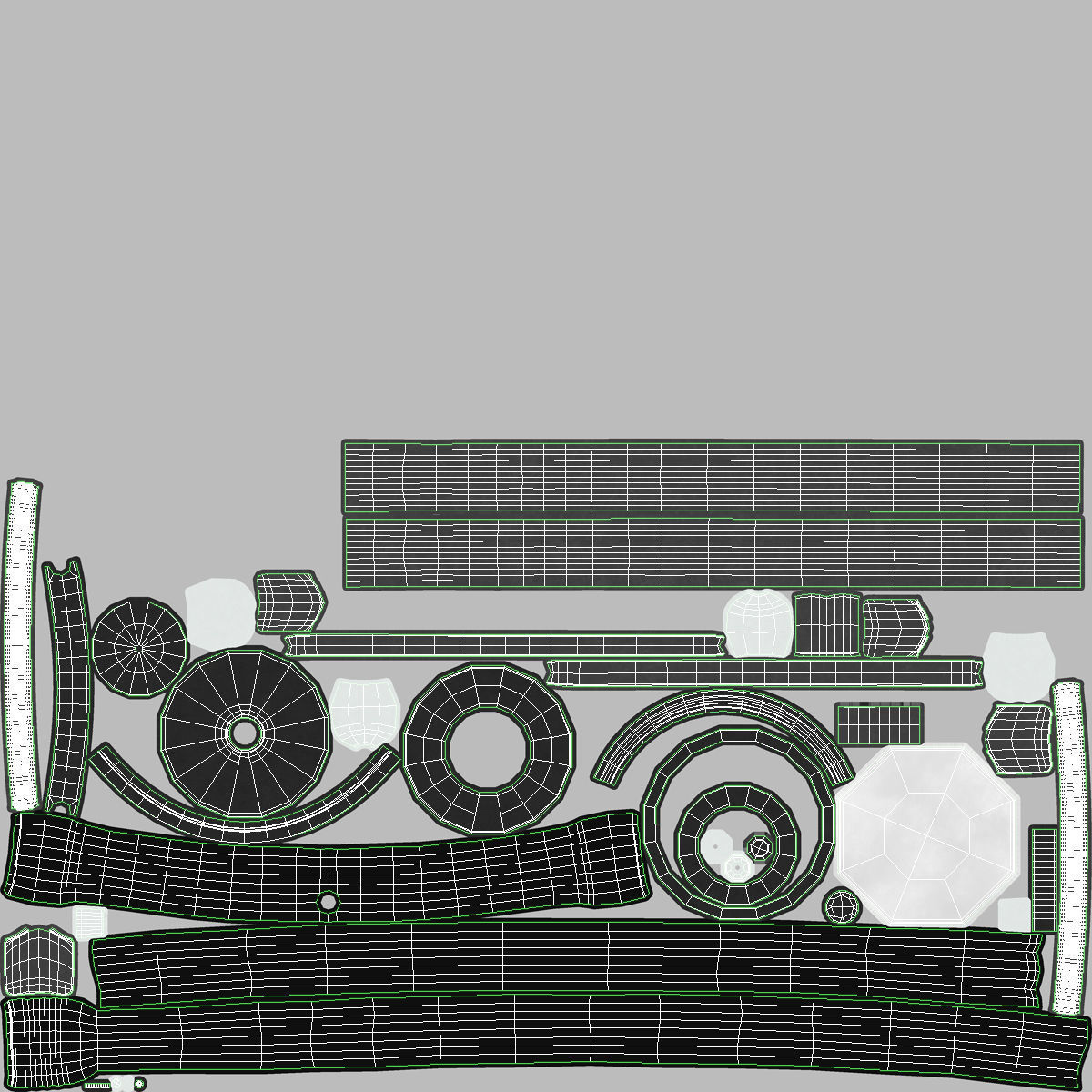 Stethoscope 4 Black Low-poly 3D model_28