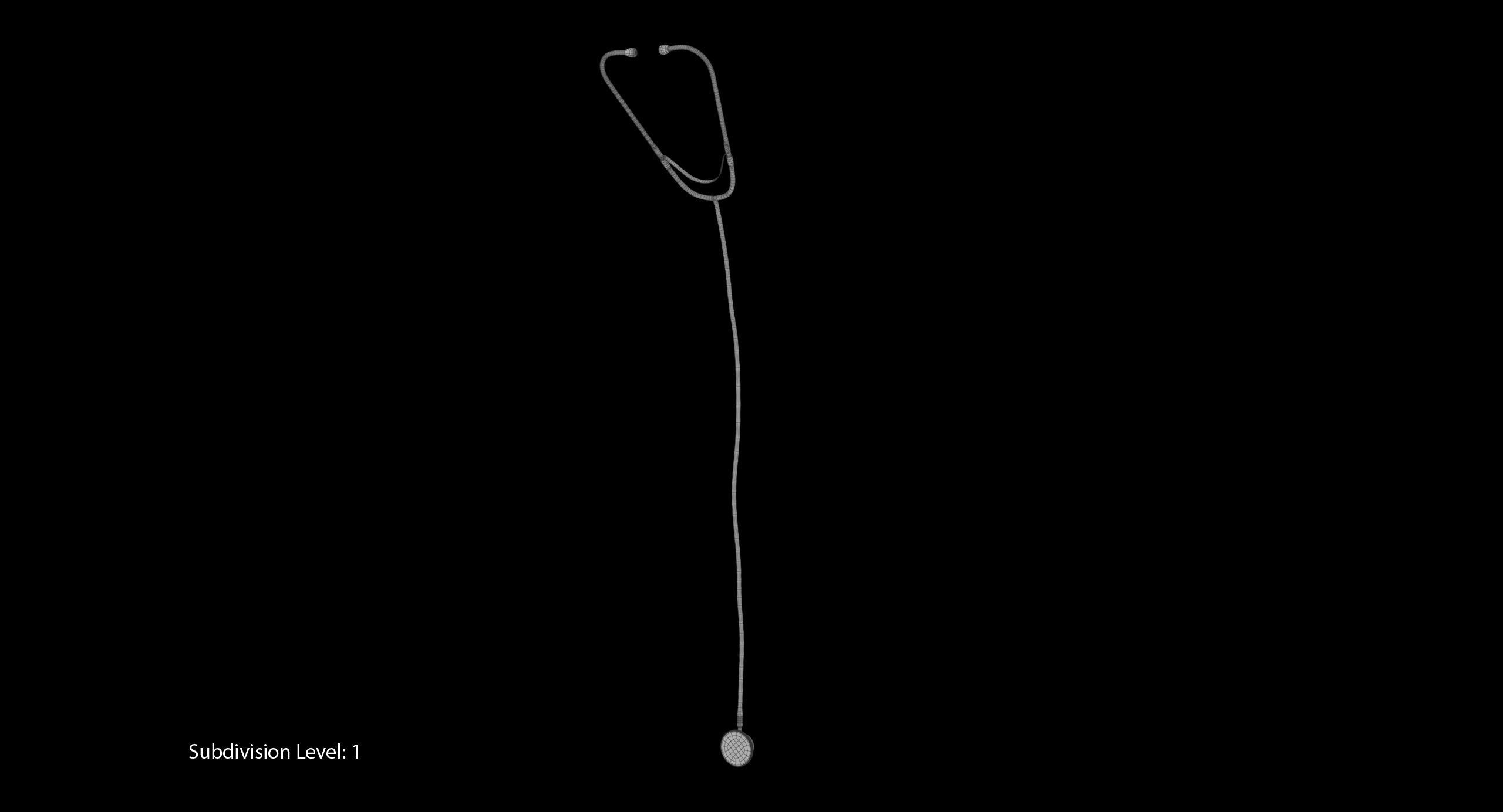 Stethoscope 4 Black Low-poly 3D model_18