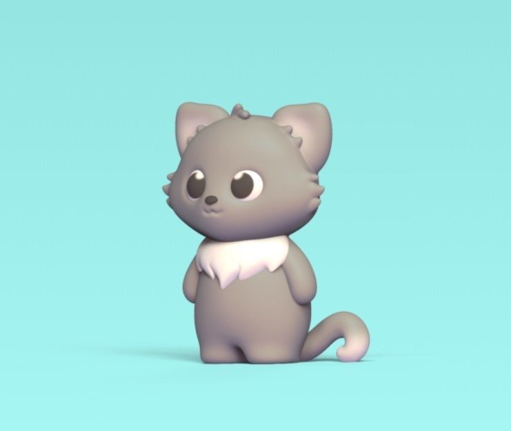 Cute Standing Cat 3D print model_2