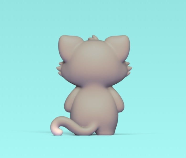 Cute Standing Cat 3D print model_4