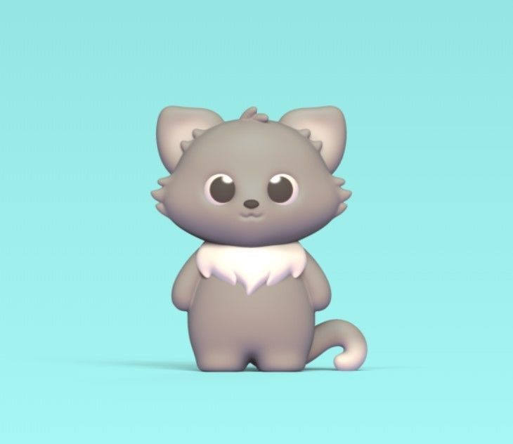 Cute Standing Cat 3D print model_1