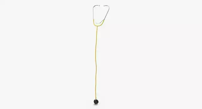 Stethoscope 4 Yellow Low-poly 3D model