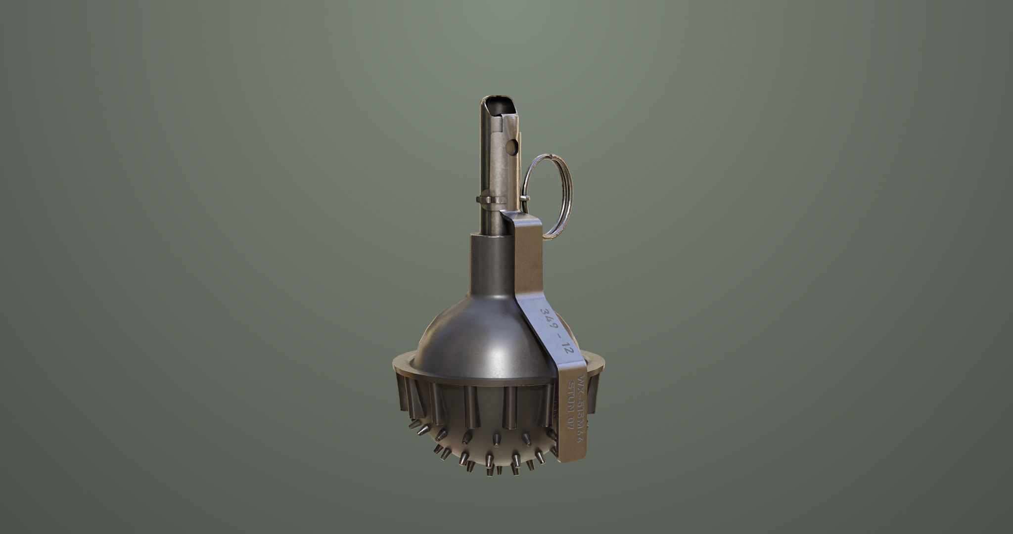 10 Grenades Single Mat All PBR Unity UE Textures Low-poly 3D model_45