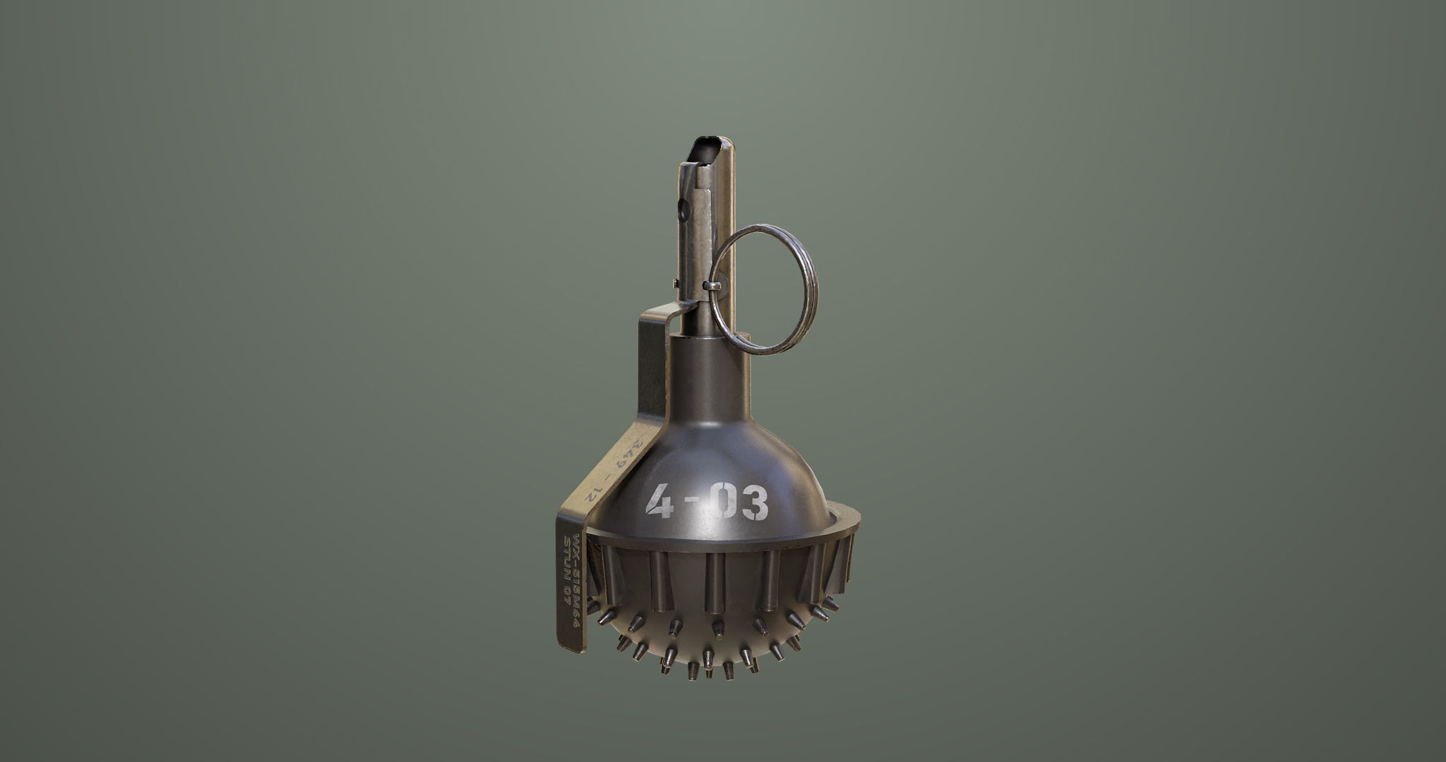 10 Grenades Single Mat All PBR Unity UE Textures Low-poly 3D model_48