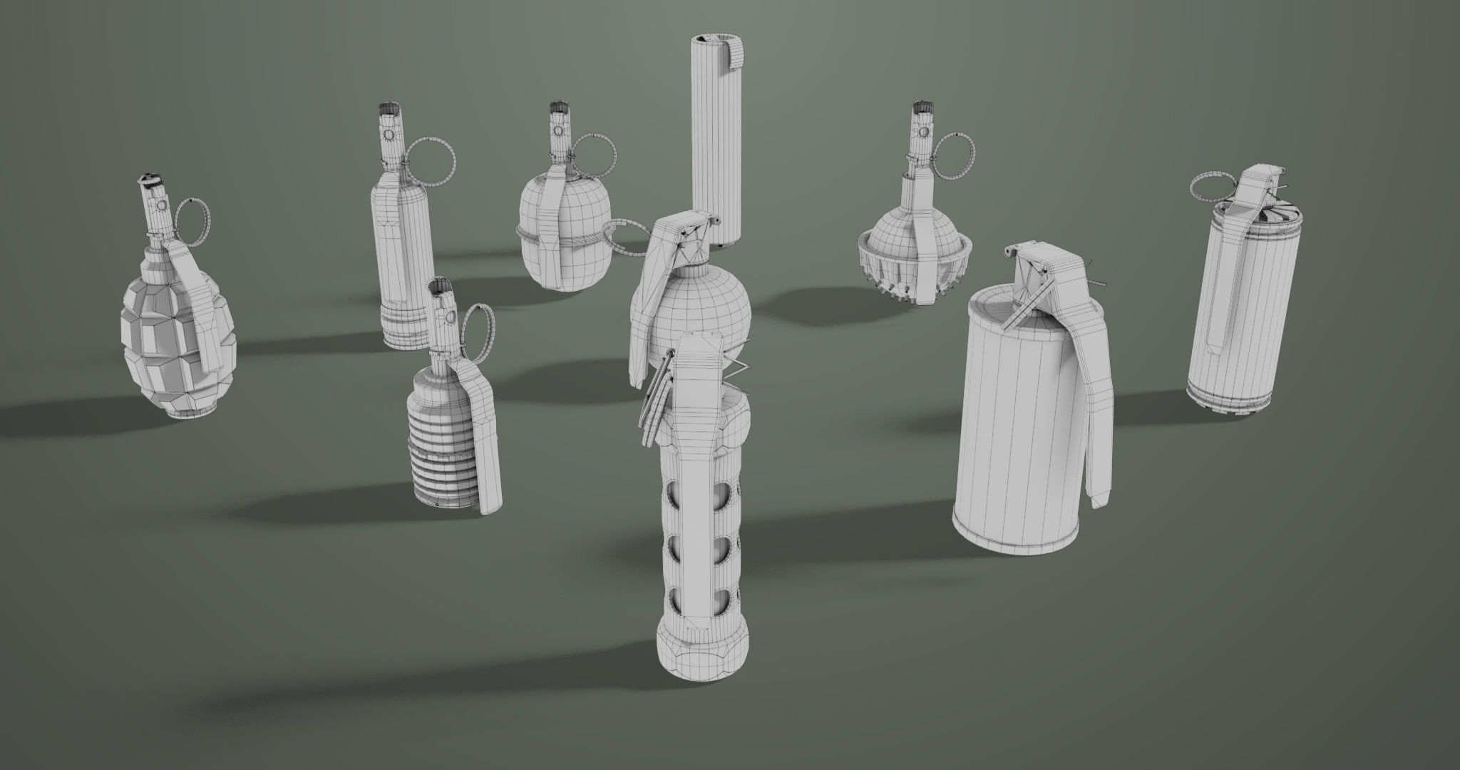 10 Grenades Single Mat All PBR Unity UE Textures Low-poly 3D model_50