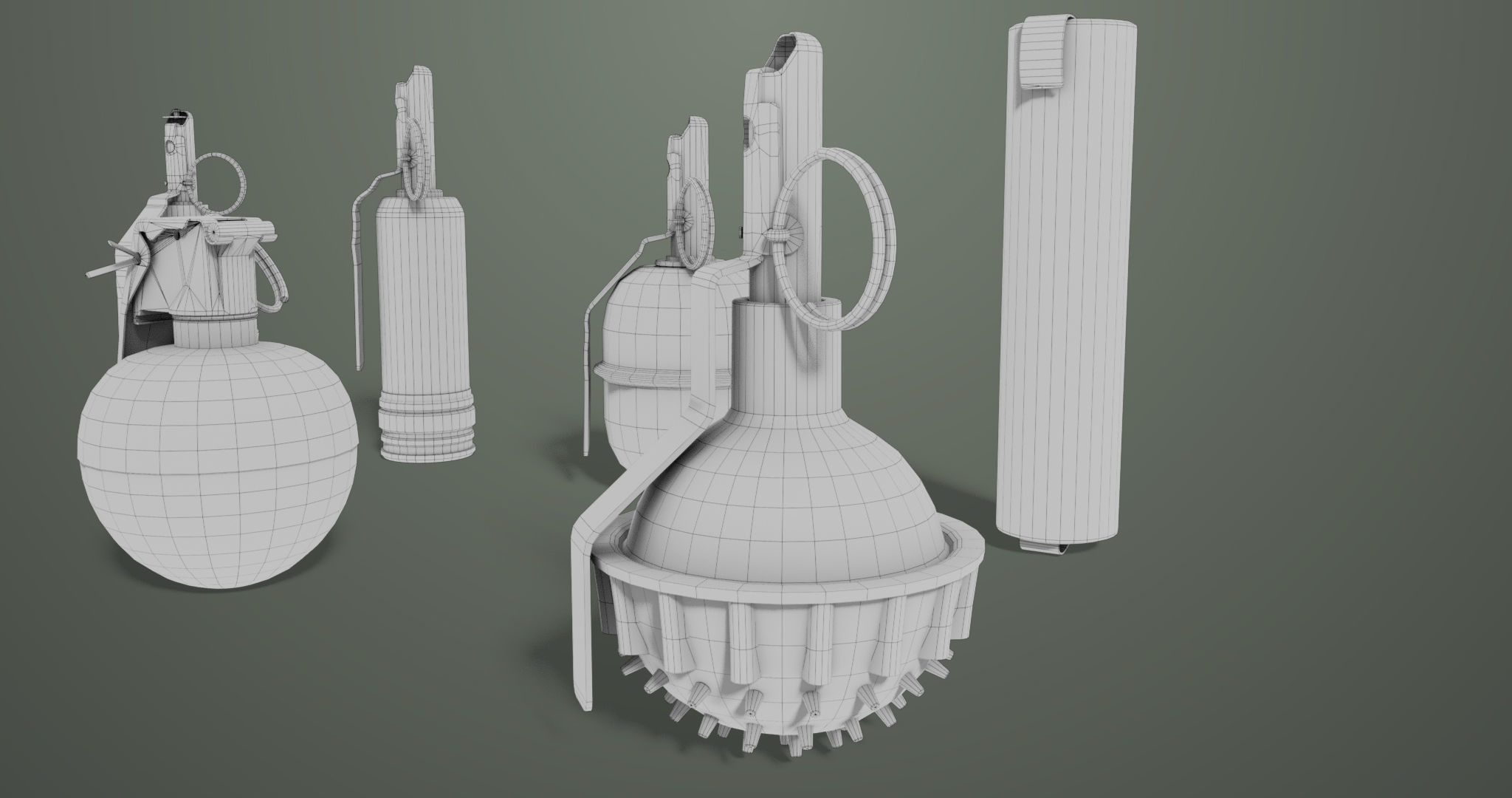 10 Grenades Single Mat All PBR Unity UE Textures Low-poly 3D model_53