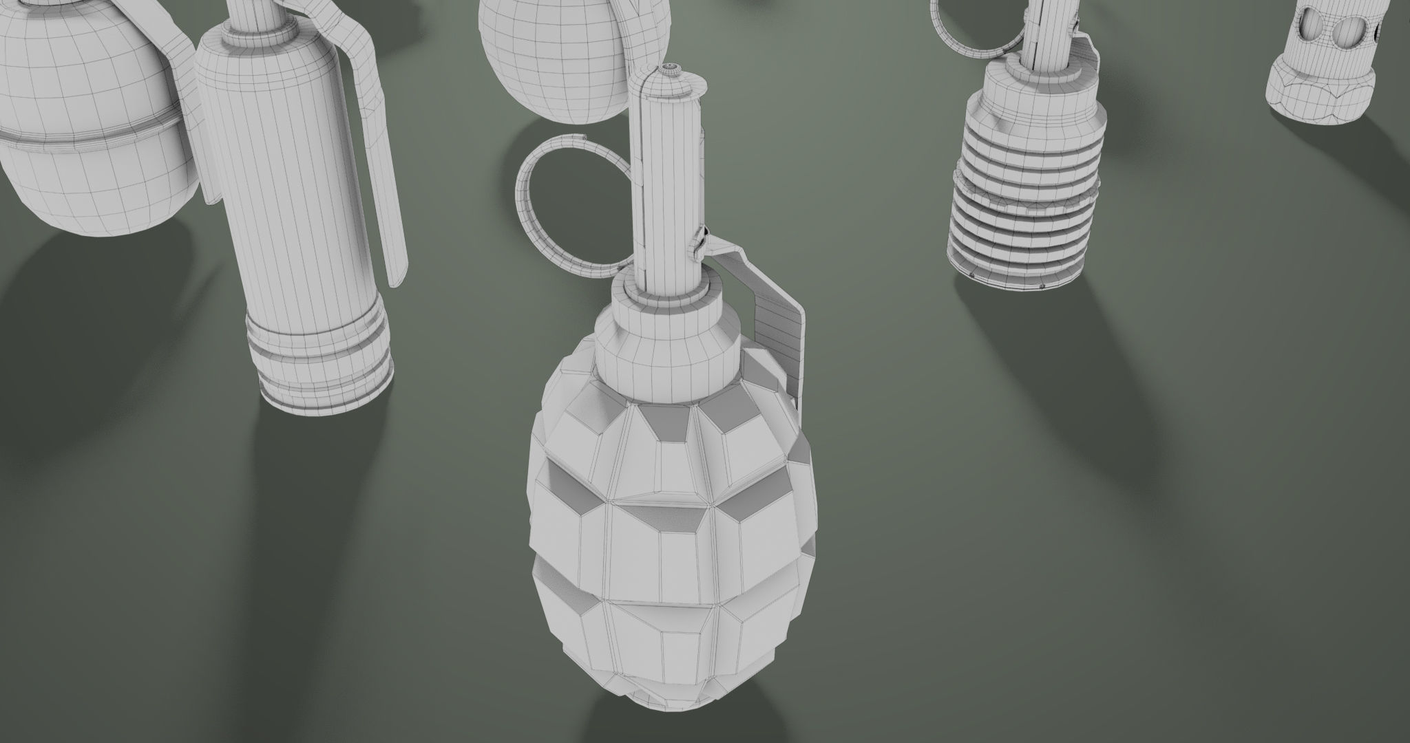 10 Grenades Single Mat All PBR Unity UE Textures Low-poly 3D model_59