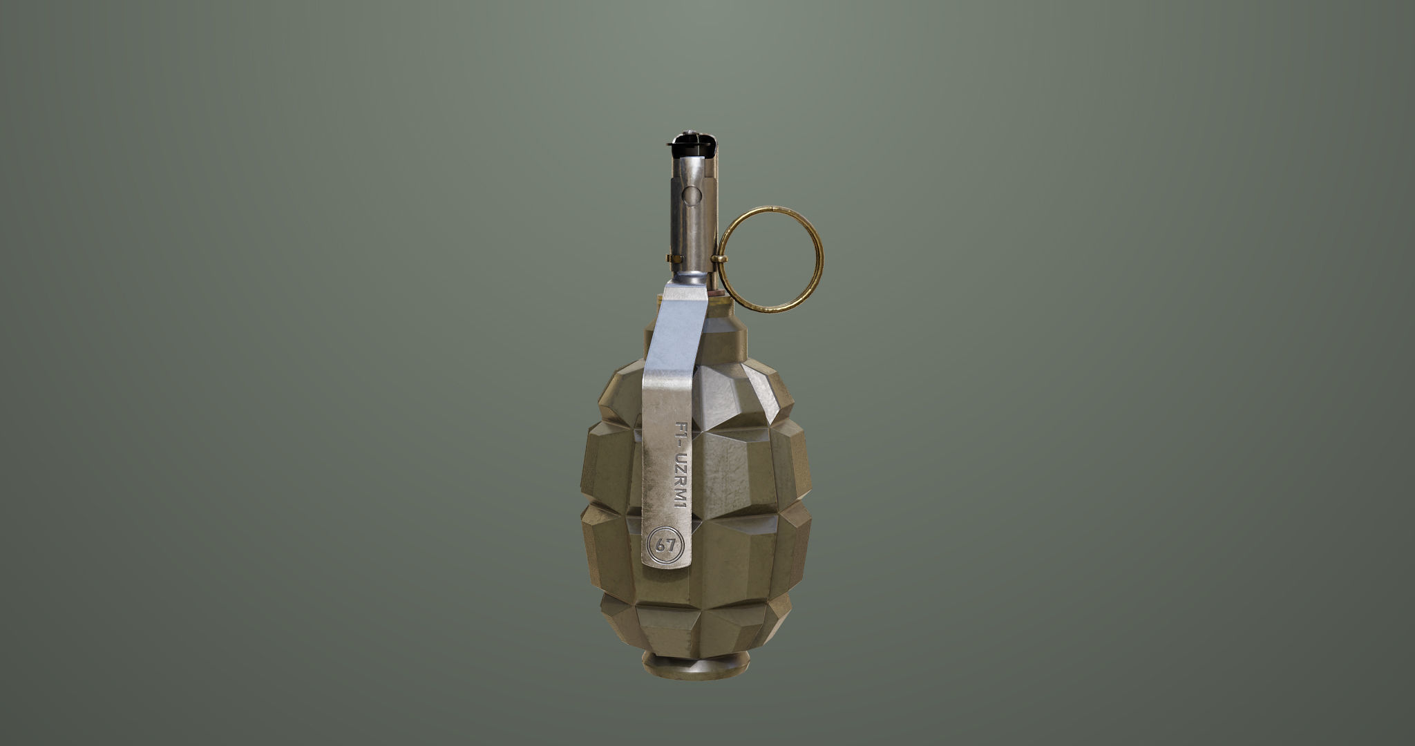 10 Grenades Single Mat All PBR Unity UE Textures Low-poly 3D model_13