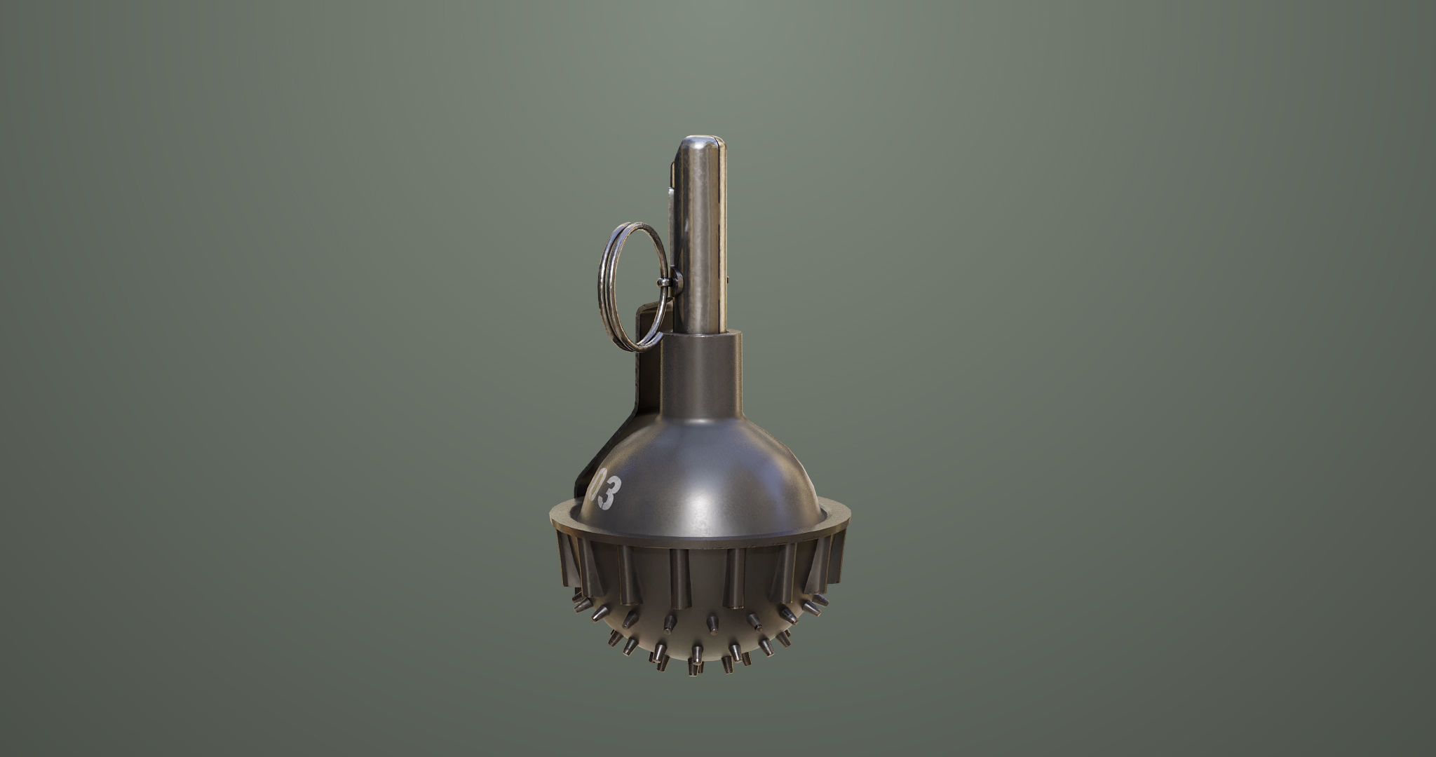 10 Grenades Single Mat All PBR Unity UE Textures Low-poly 3D model_46