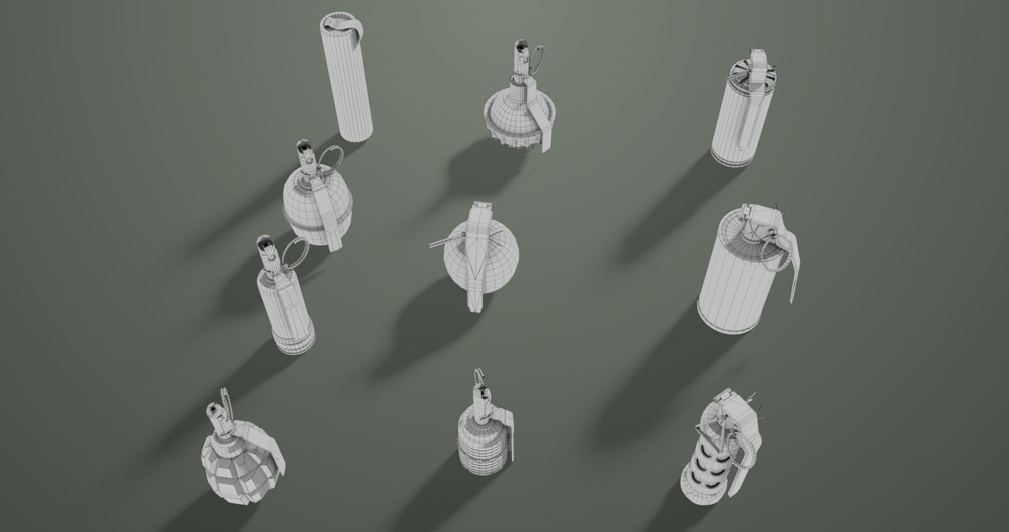 10 Grenades Single Mat All PBR Unity UE Textures Low-poly 3D model_54
