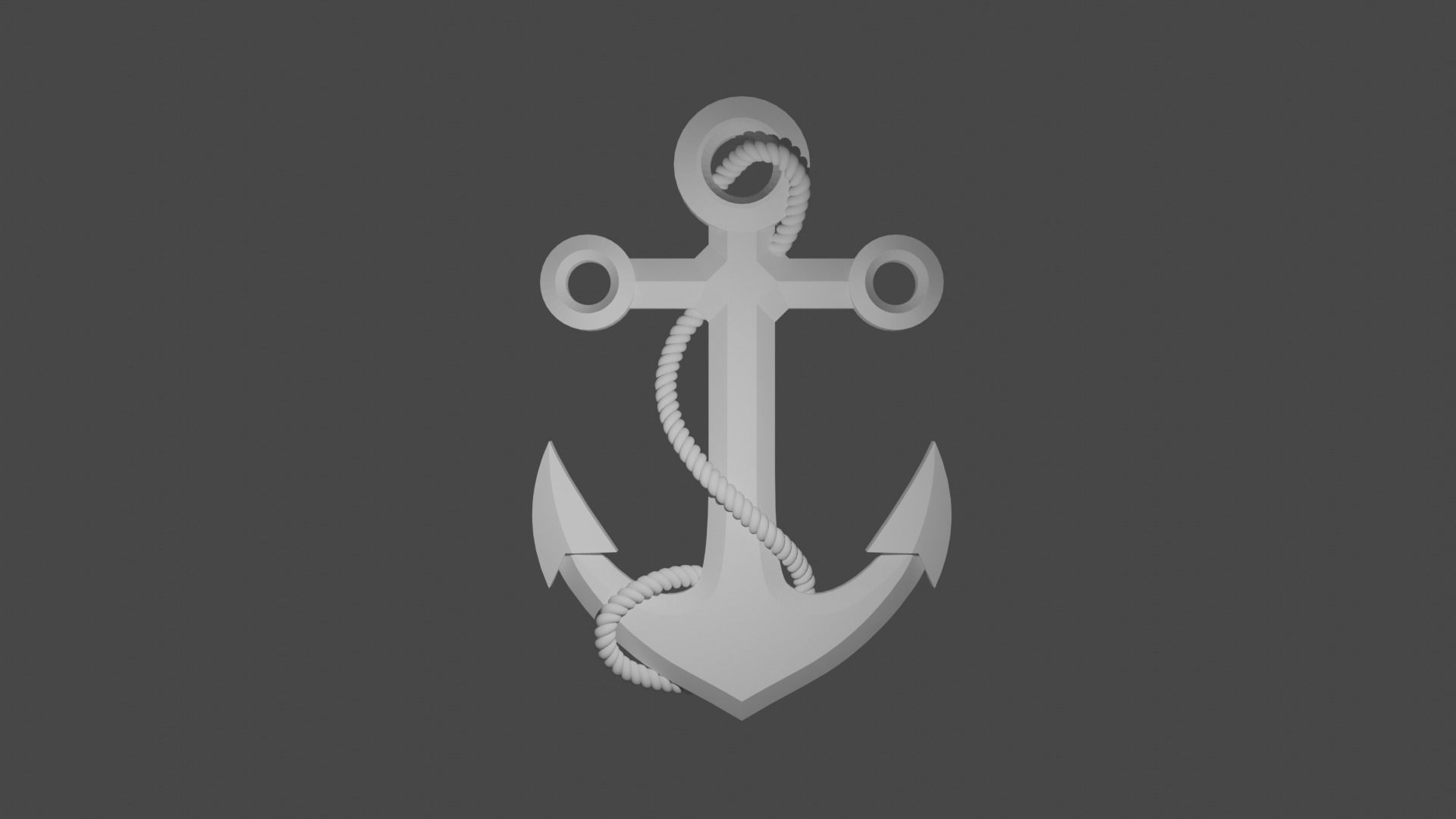Anchor and Rope Model for CNC Milling and Carving 3D print model_1