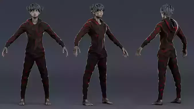 Demon Anime 3d character with RIG