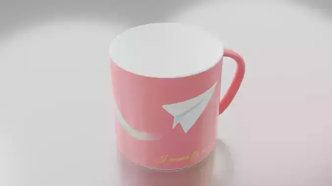 Pink Mug I Wanna Fly Away