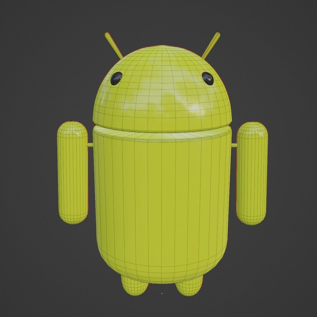 Android Robot 03  Low-poly 3D model_10
