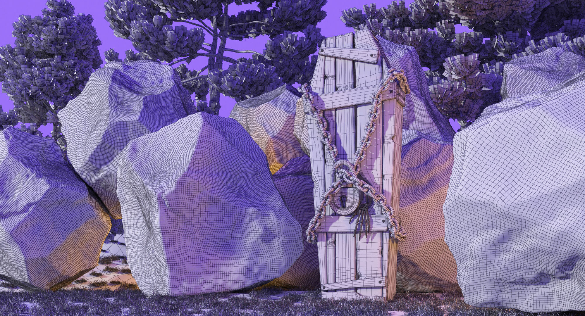 Halloween Coffin Low-poly 3D model_24