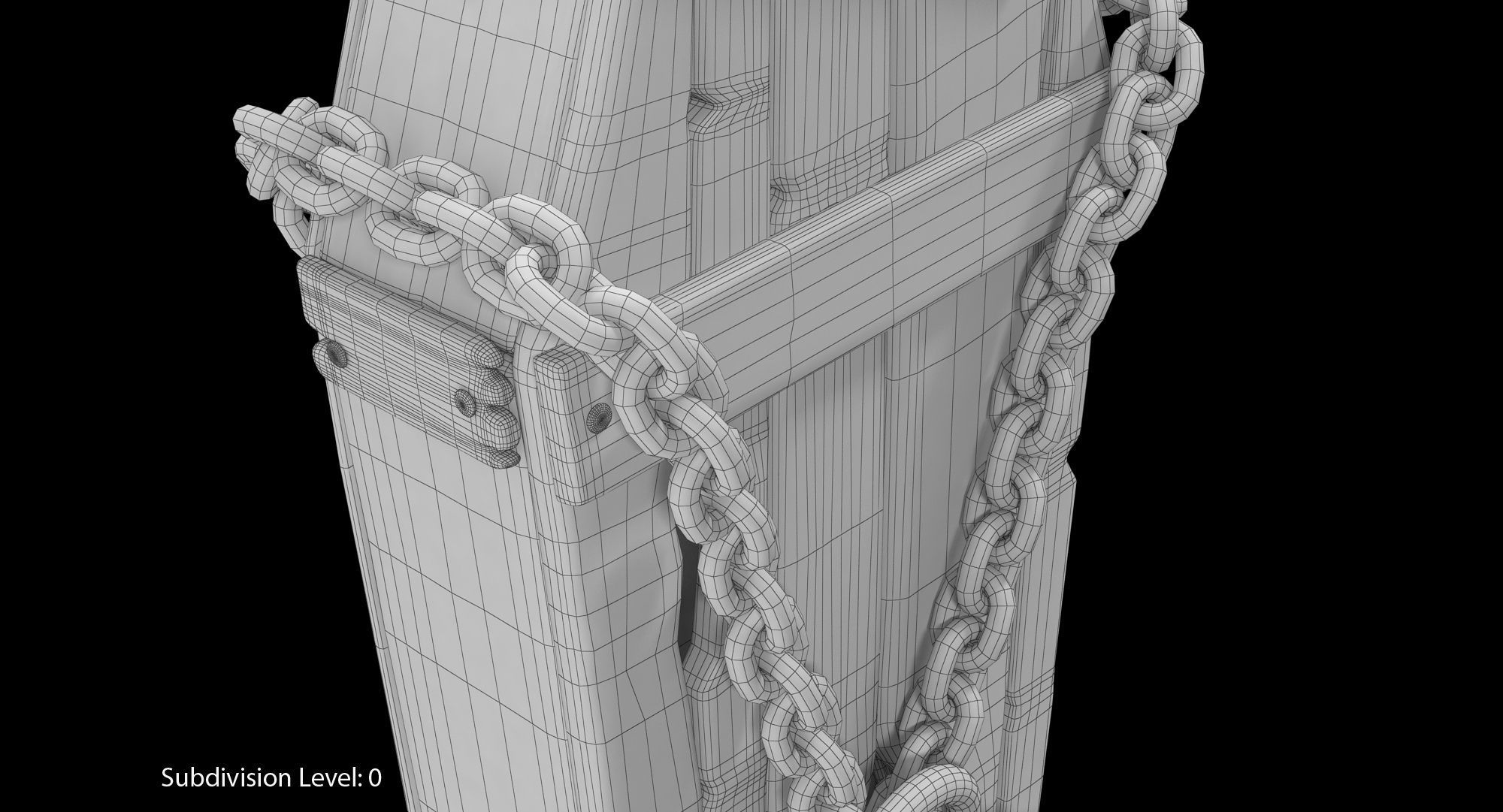 Halloween Coffin Low-poly 3D model_15