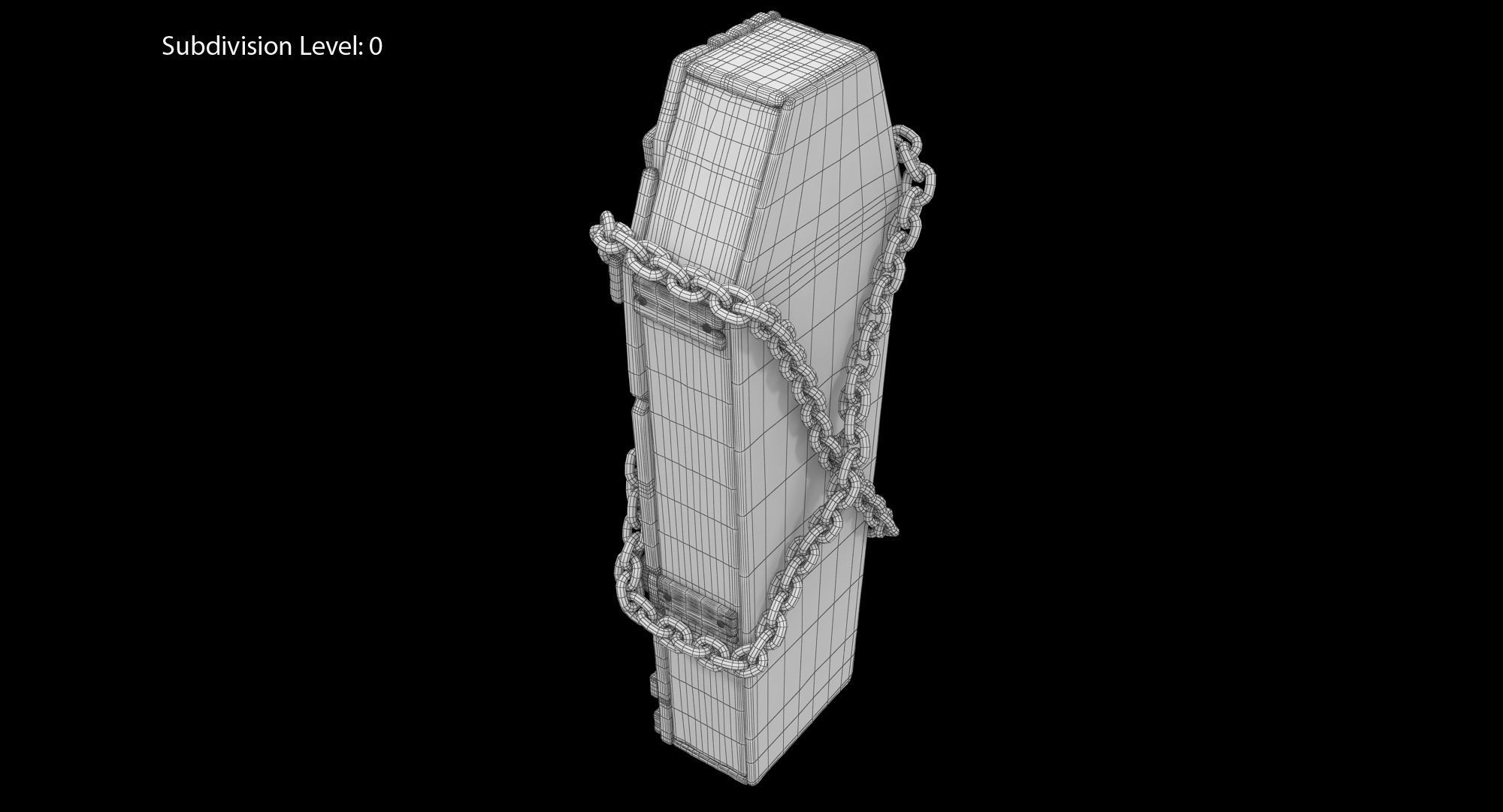 Halloween Coffin Low-poly 3D model_19