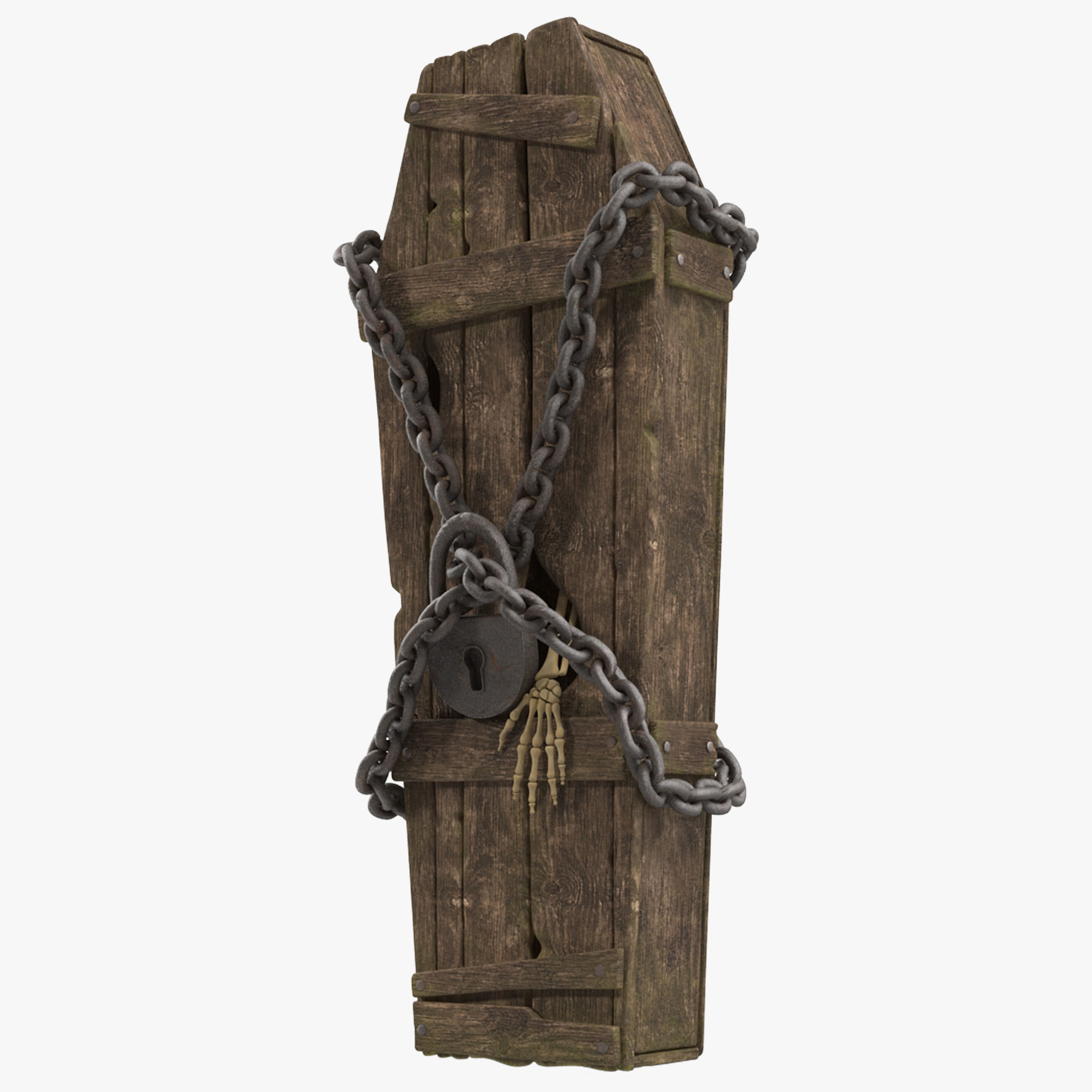 Halloween Coffin Low-poly 3D model_23