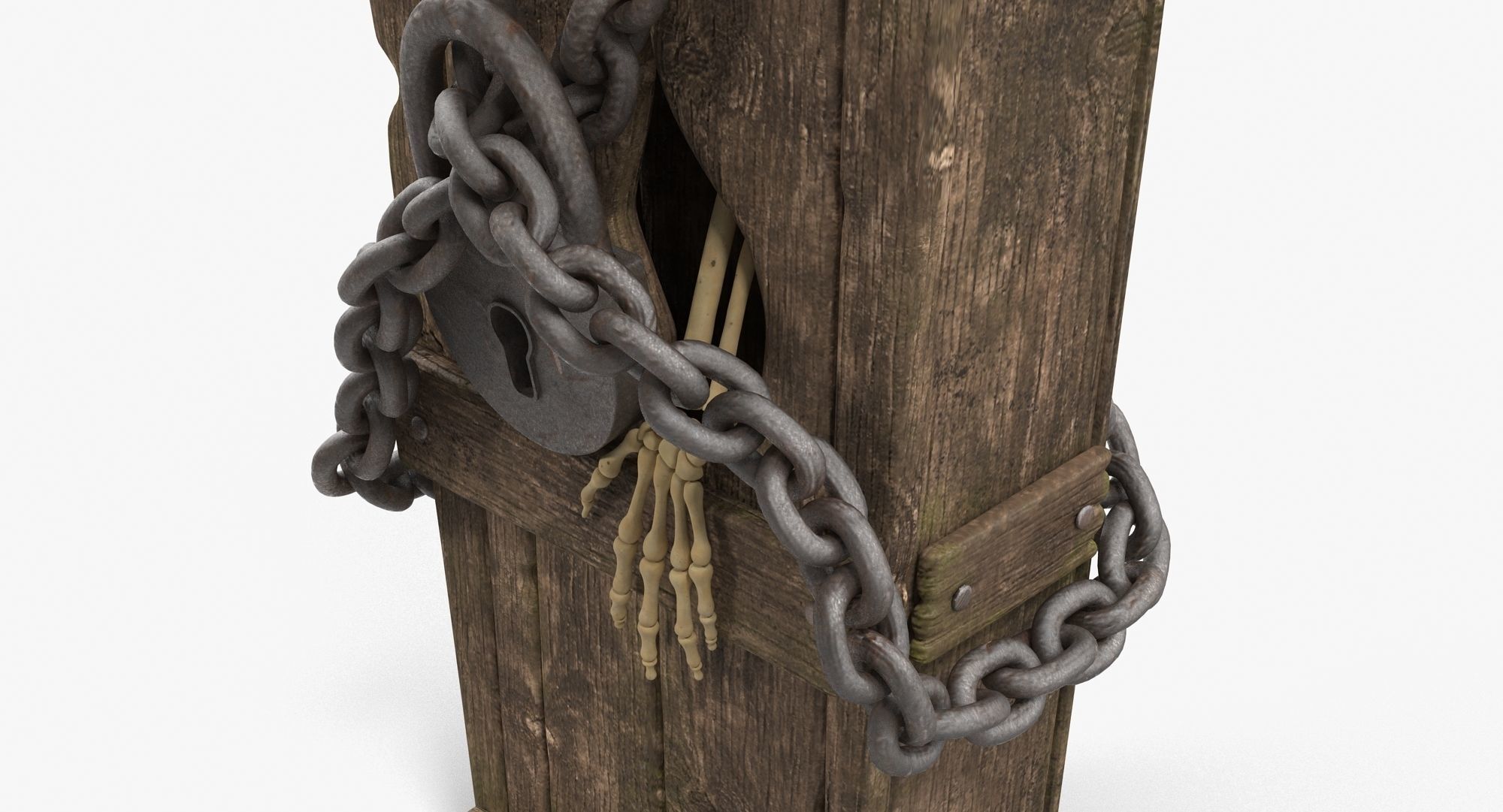 Halloween Coffin Low-poly 3D model_2