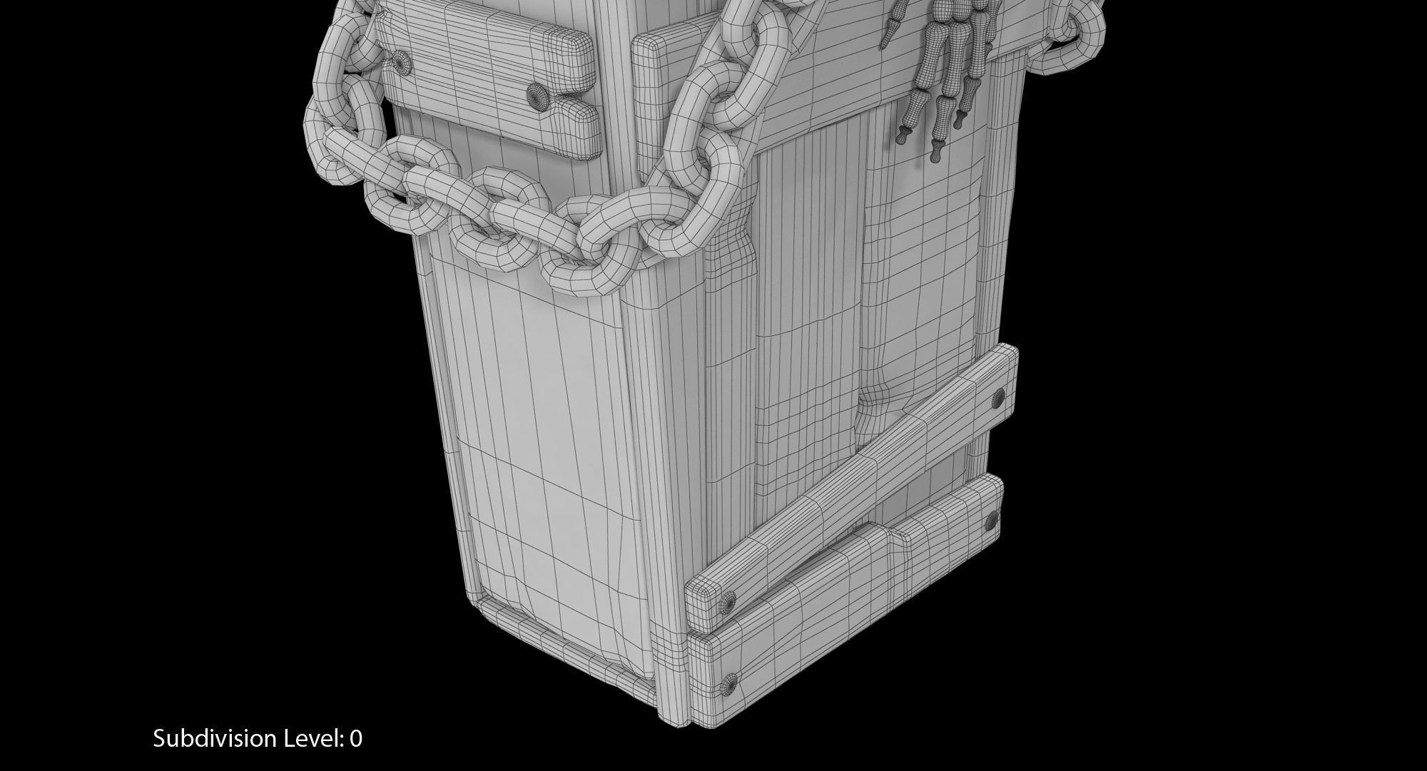 Halloween Coffin Low-poly 3D model_21