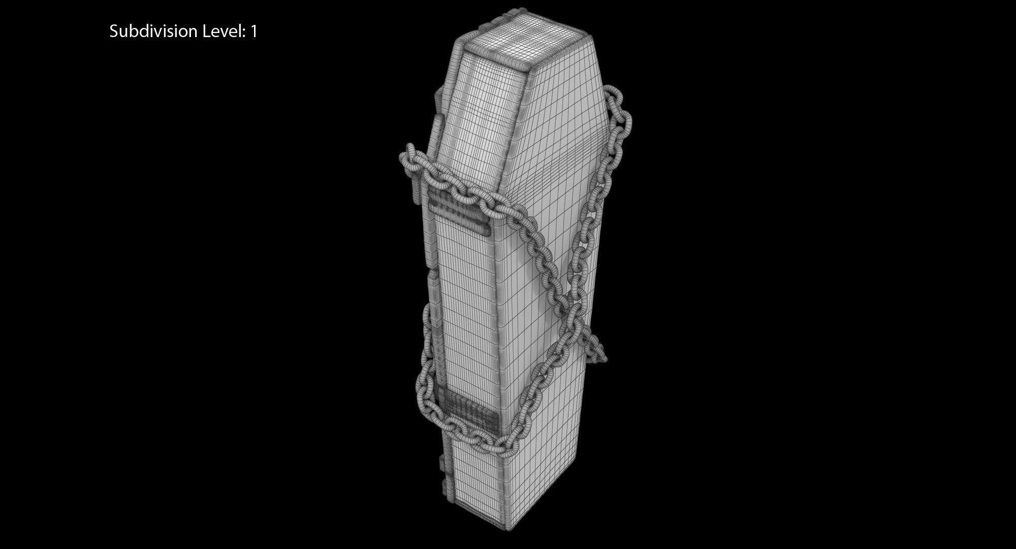 Halloween Coffin Low-poly 3D model_20