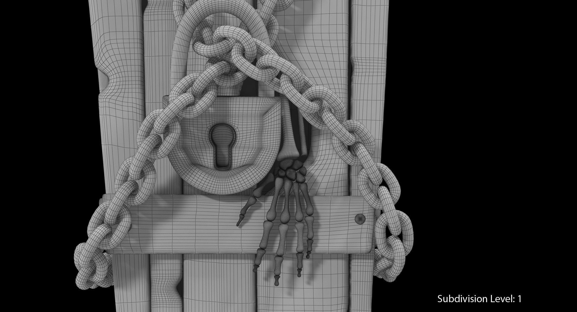 Halloween Coffin Low-poly 3D model_18