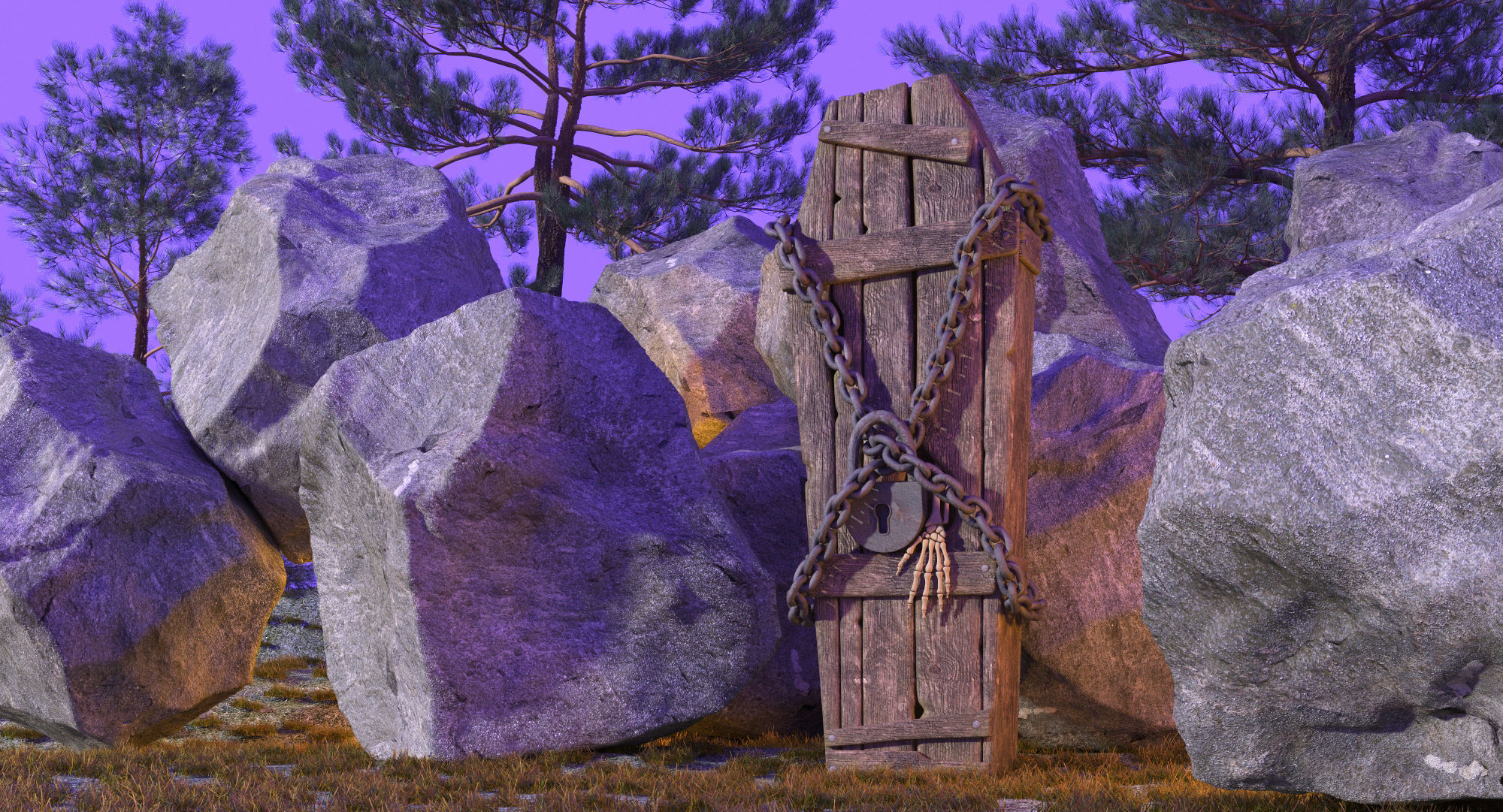 Halloween Coffin Low-poly 3D model_8