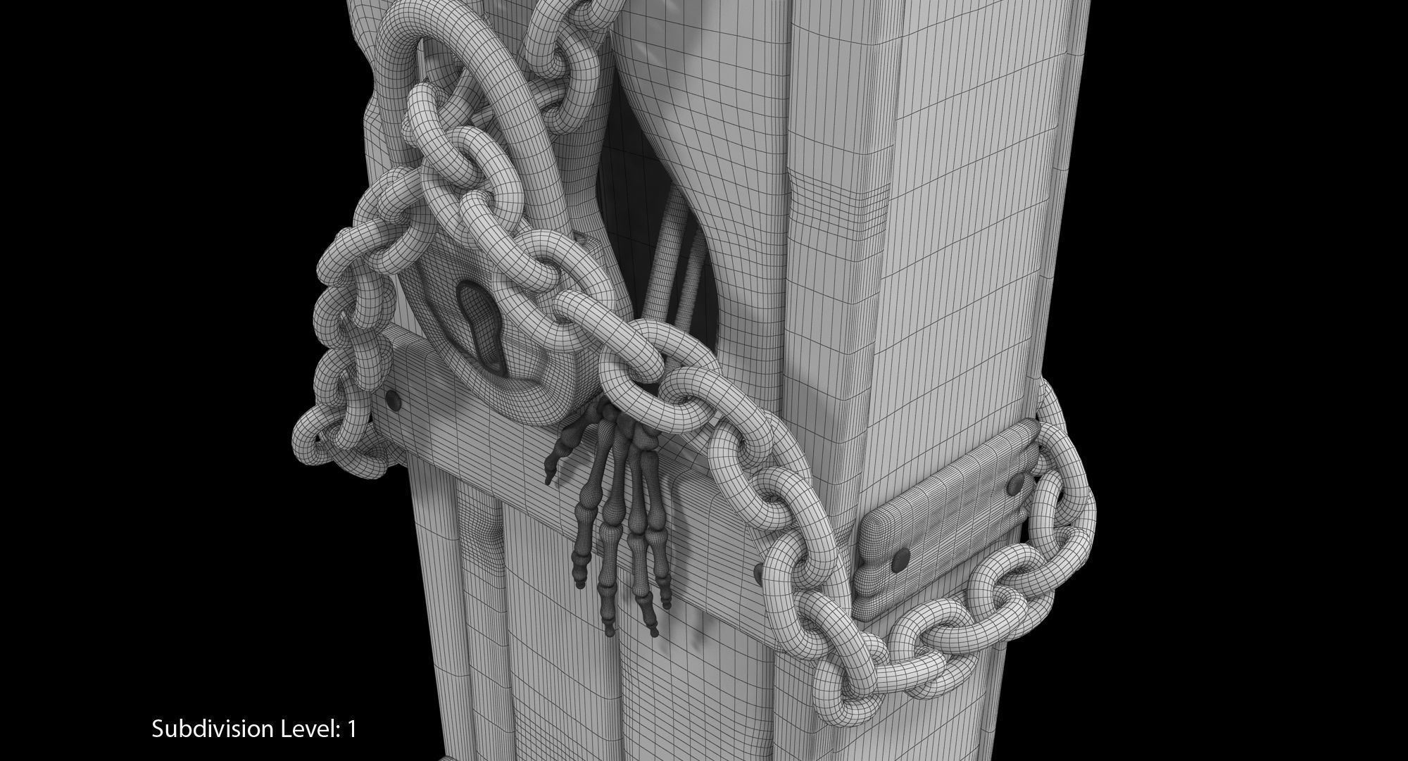 Halloween Coffin Low-poly 3D model_12