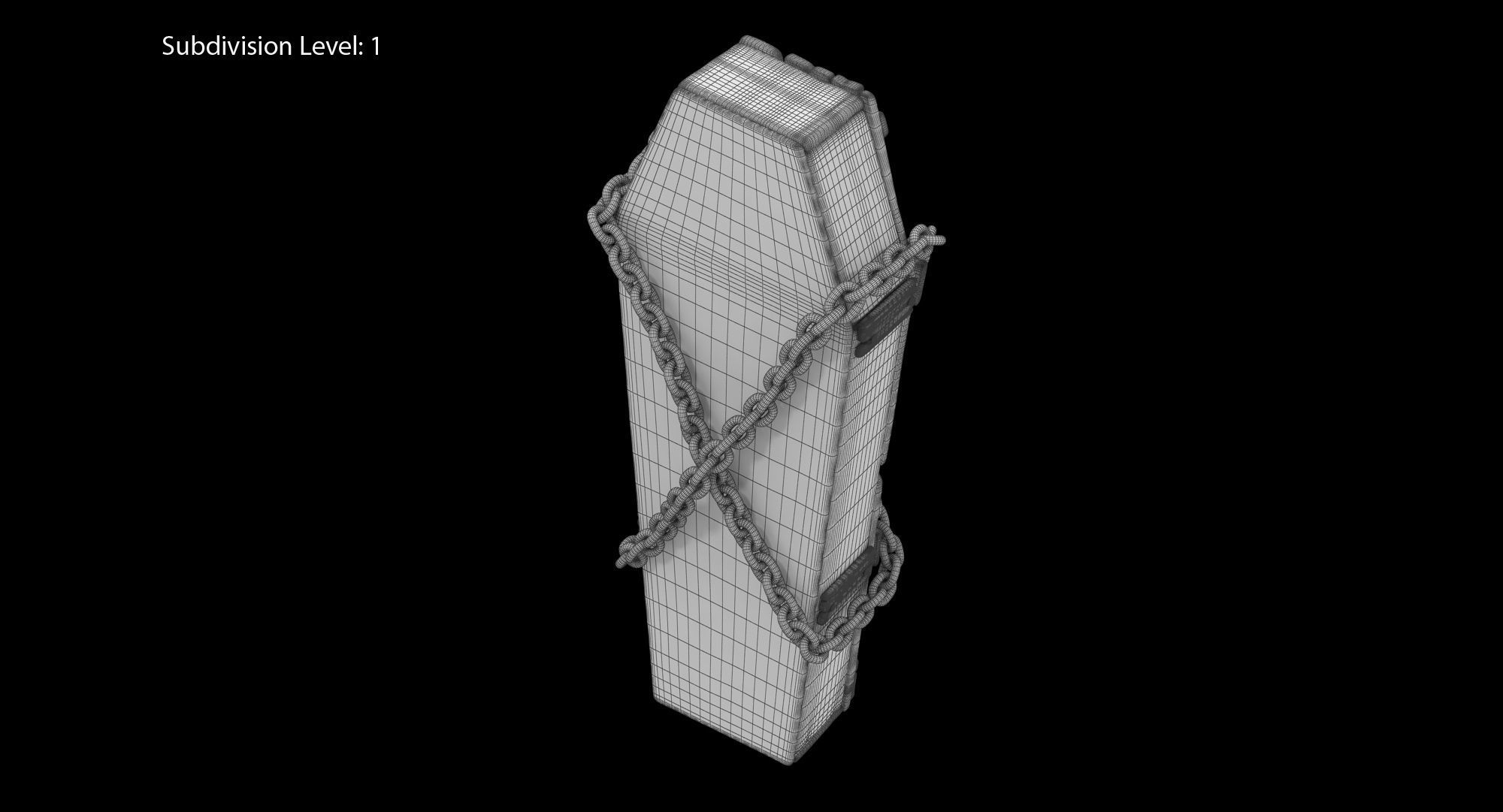 Halloween Coffin Low-poly 3D model_14