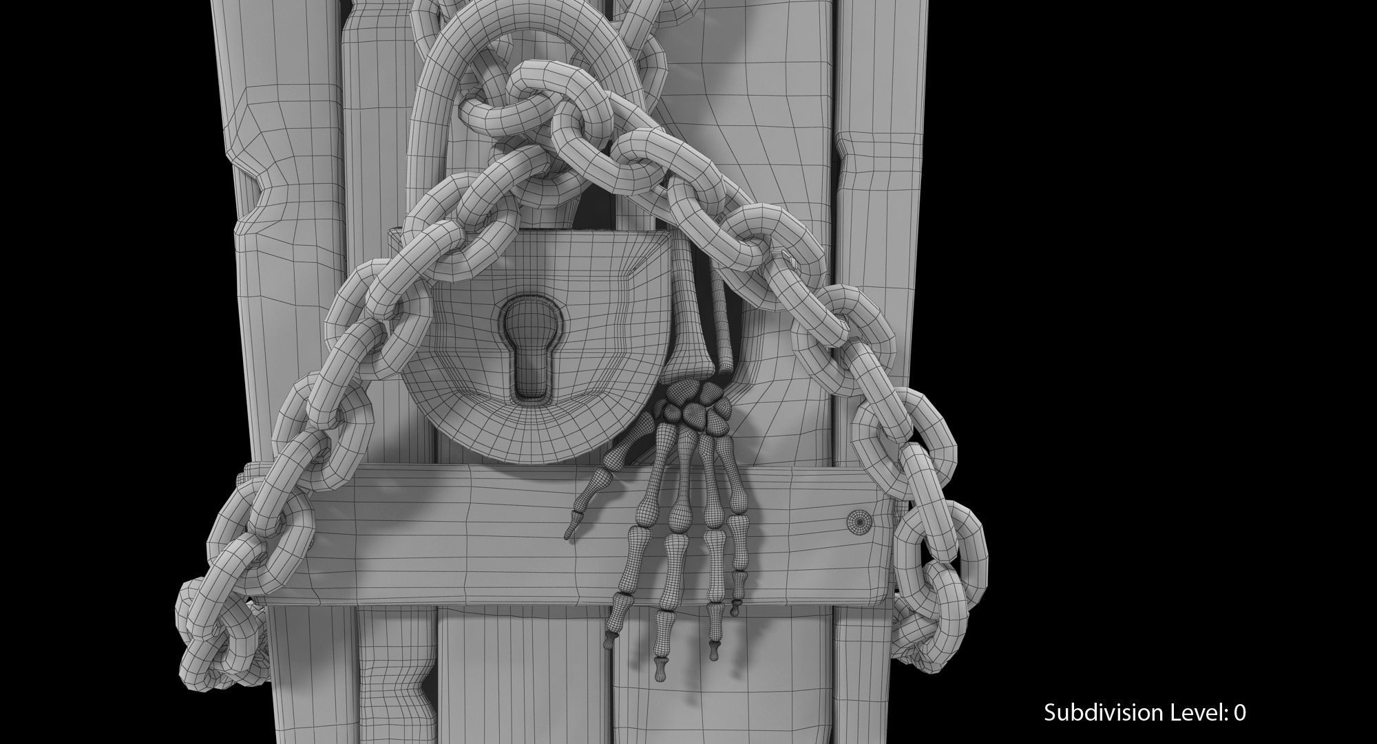 Halloween Coffin Low-poly 3D model_17