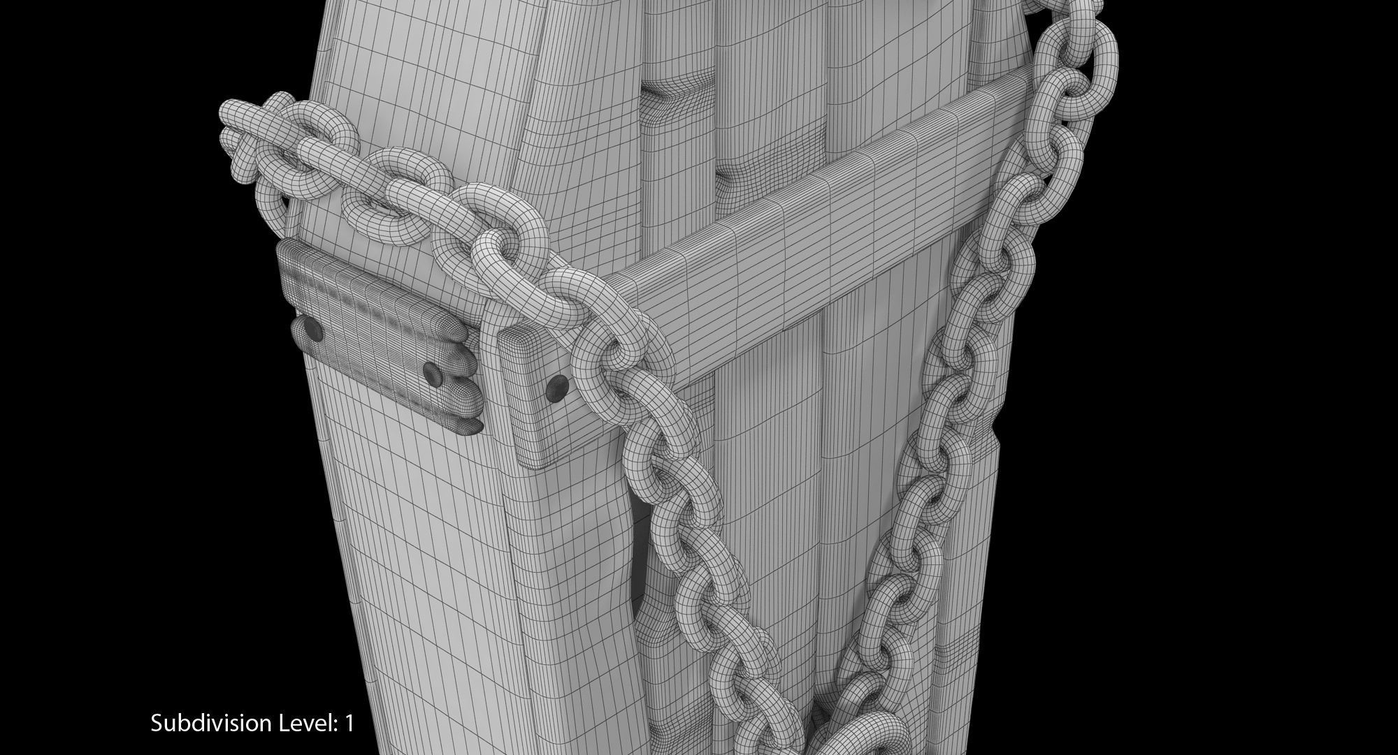 Halloween Coffin Low-poly 3D model_16