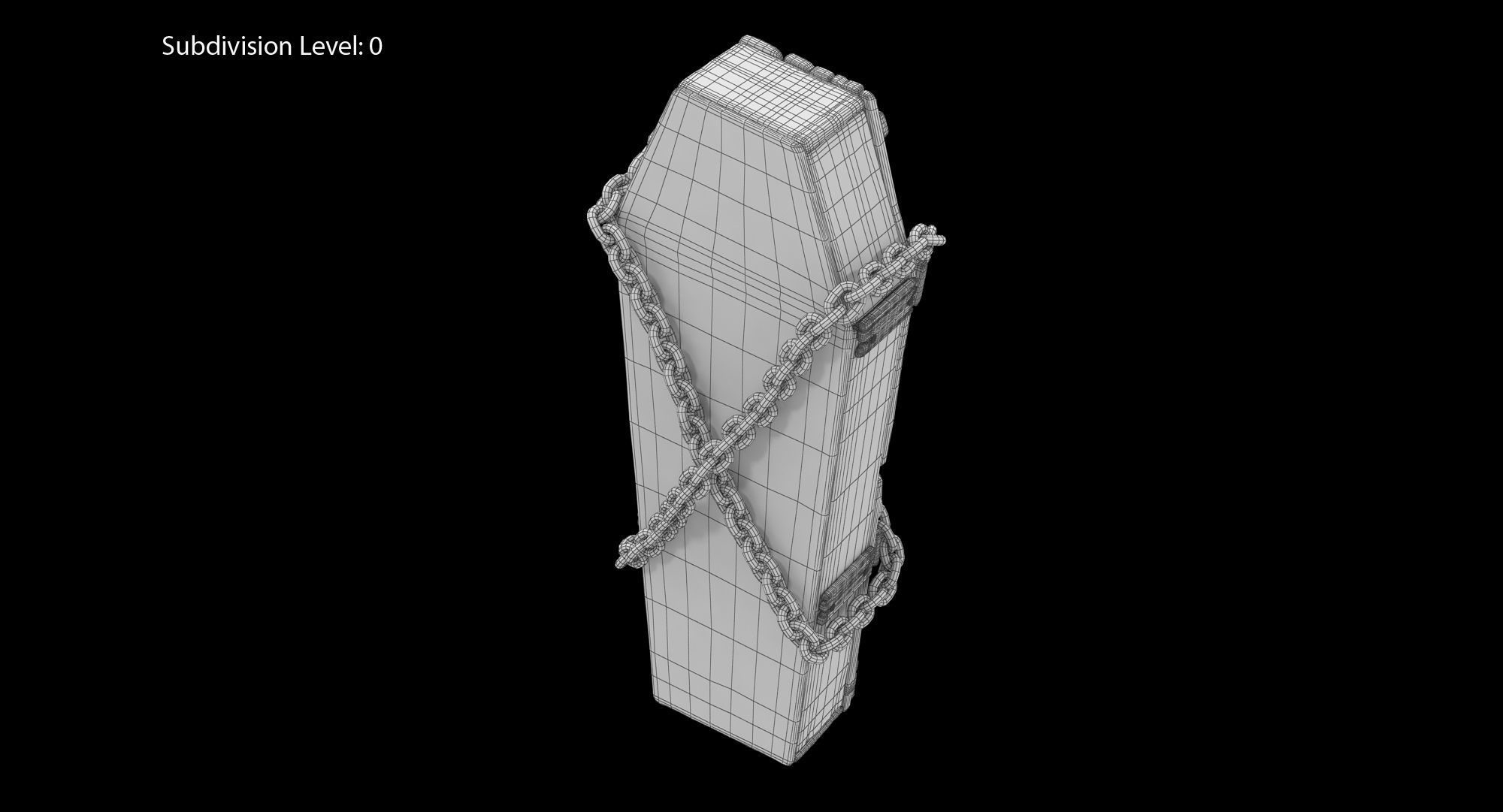 Halloween Coffin Low-poly 3D model_13