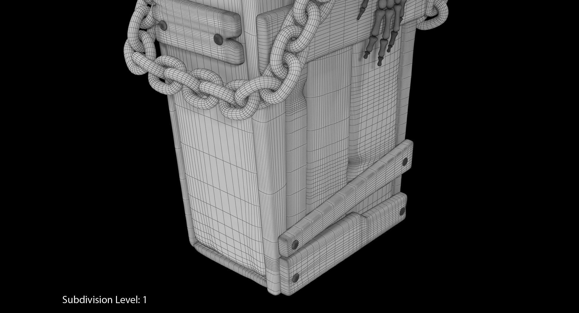 Halloween Coffin Low-poly 3D model_22