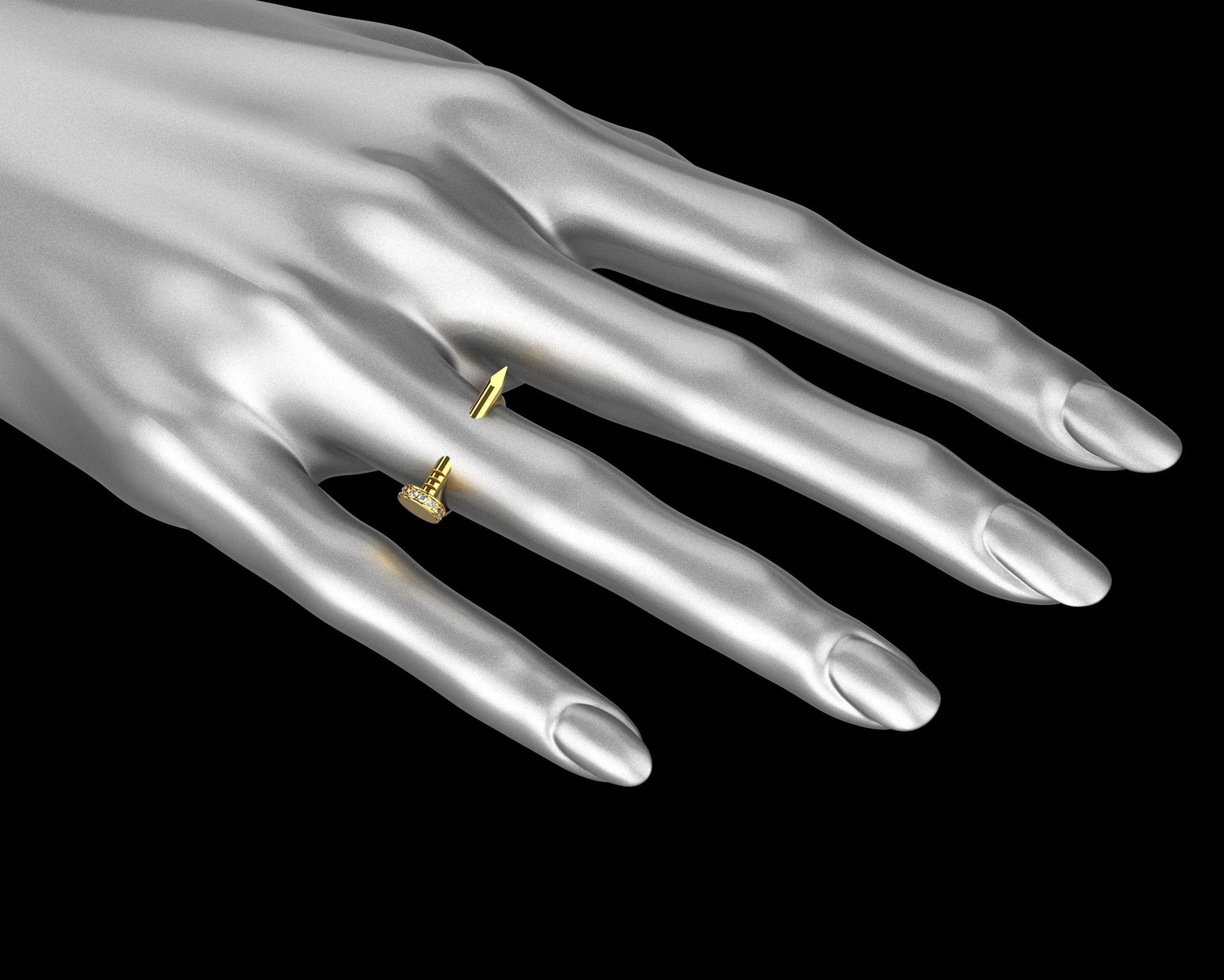 Nail Ring In The Finger with gems 19 Size N105 3D print model_11