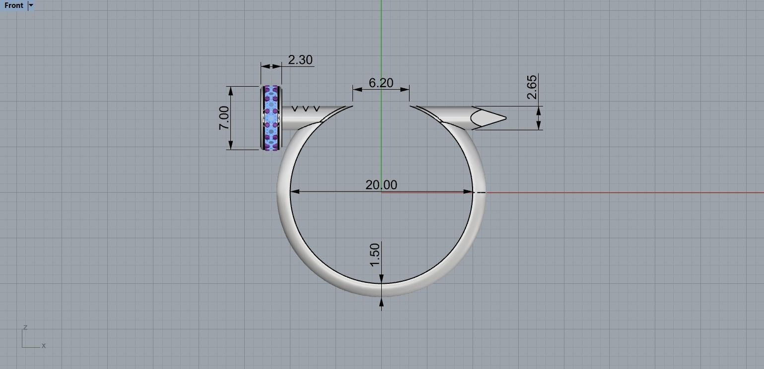 Nail Ring In The Finger with gems 20 Size N106 3D print model_6