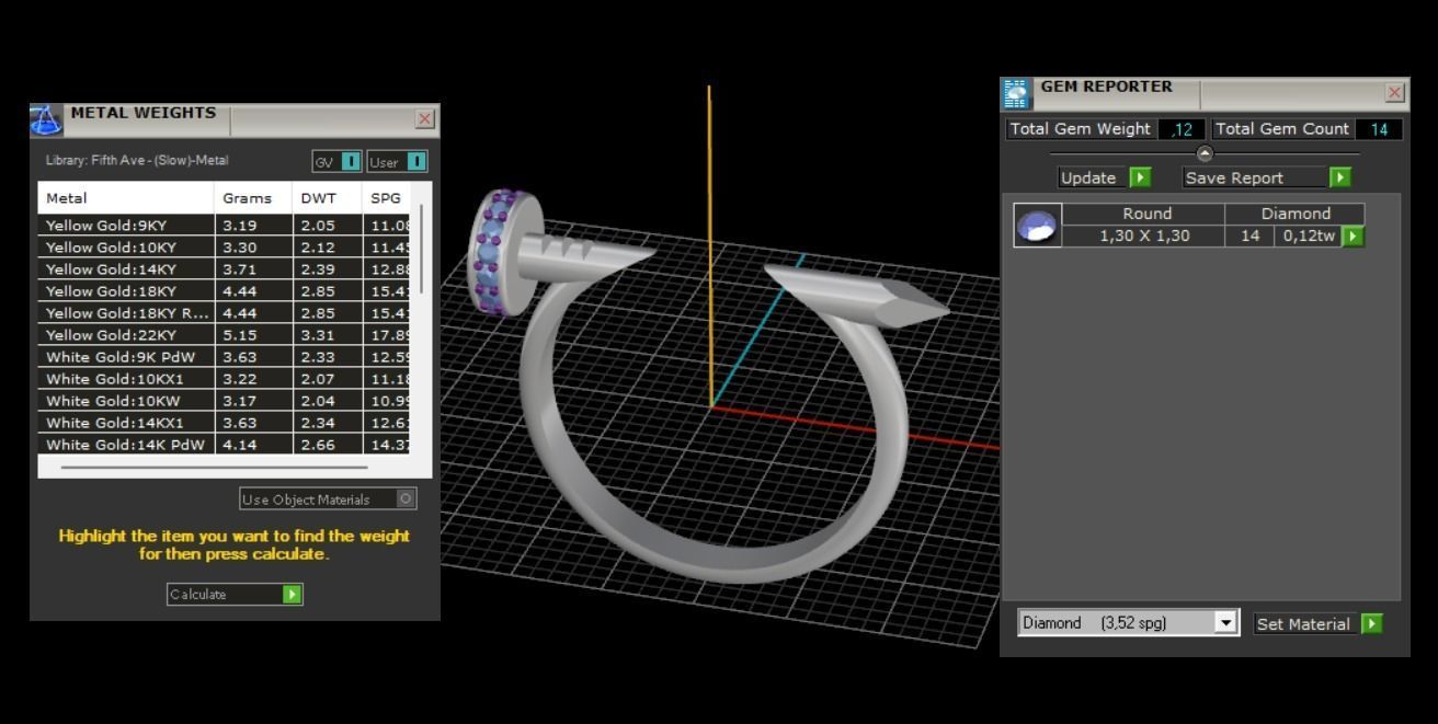 Nail Ring In The Finger with gems 20 Size N106 3D print model_9