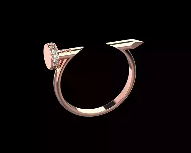 Nail Ring In The Finger with gems 20 Size N106 3D print model