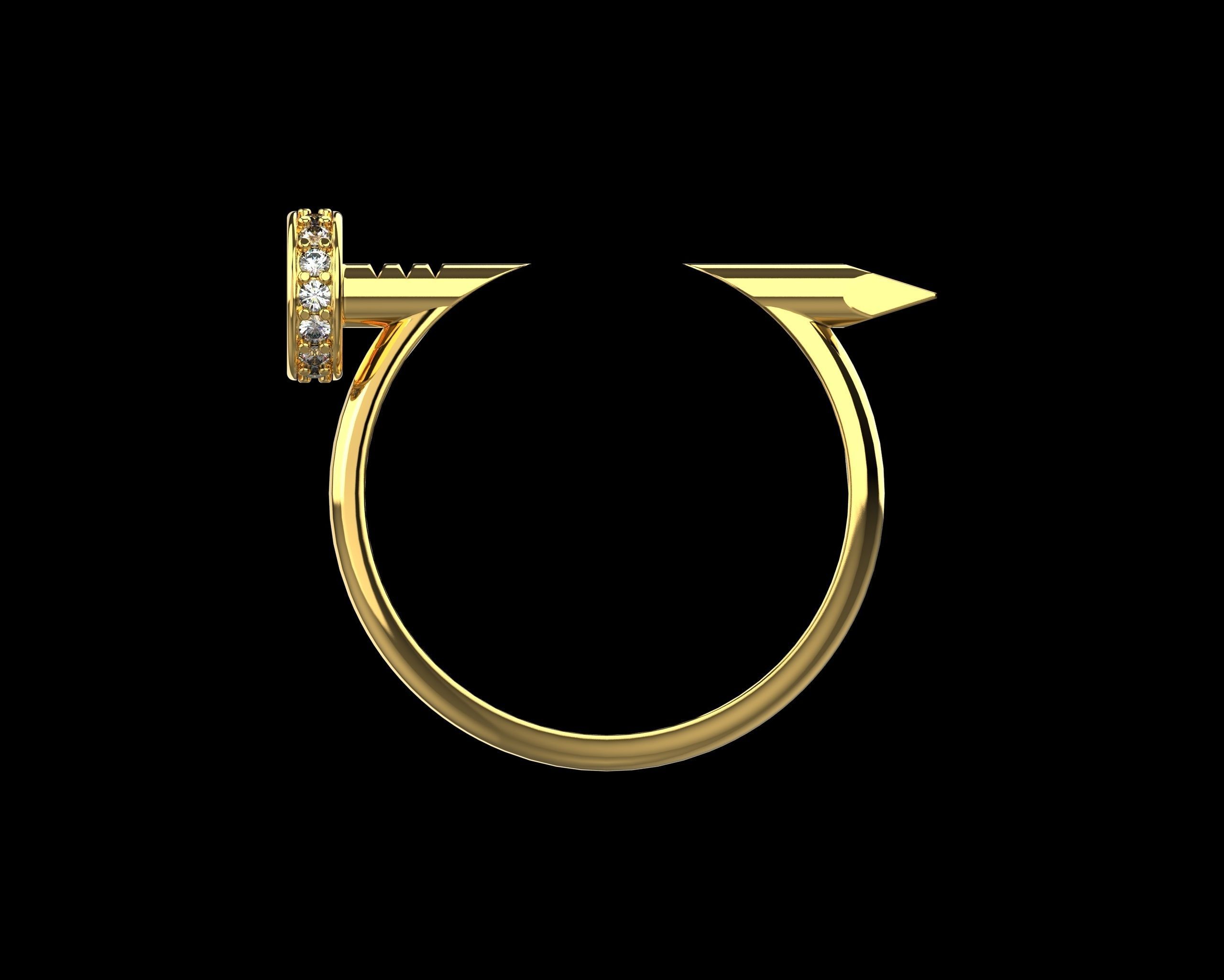 Nail Ring In The Finger with gems 20 Size N106 3D print model_16