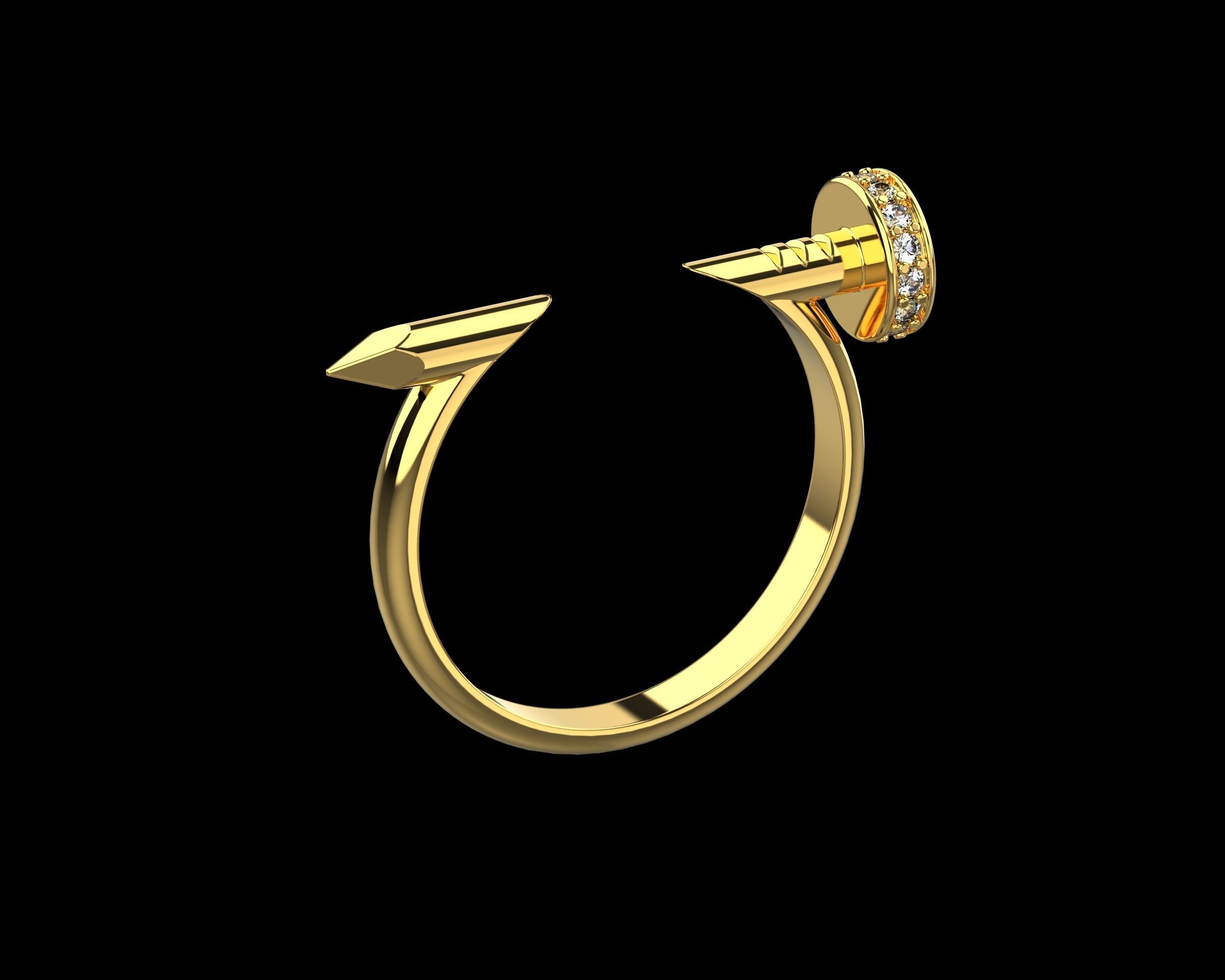 Nail Ring In The Finger with gems 20 Size N106 3D print model_14