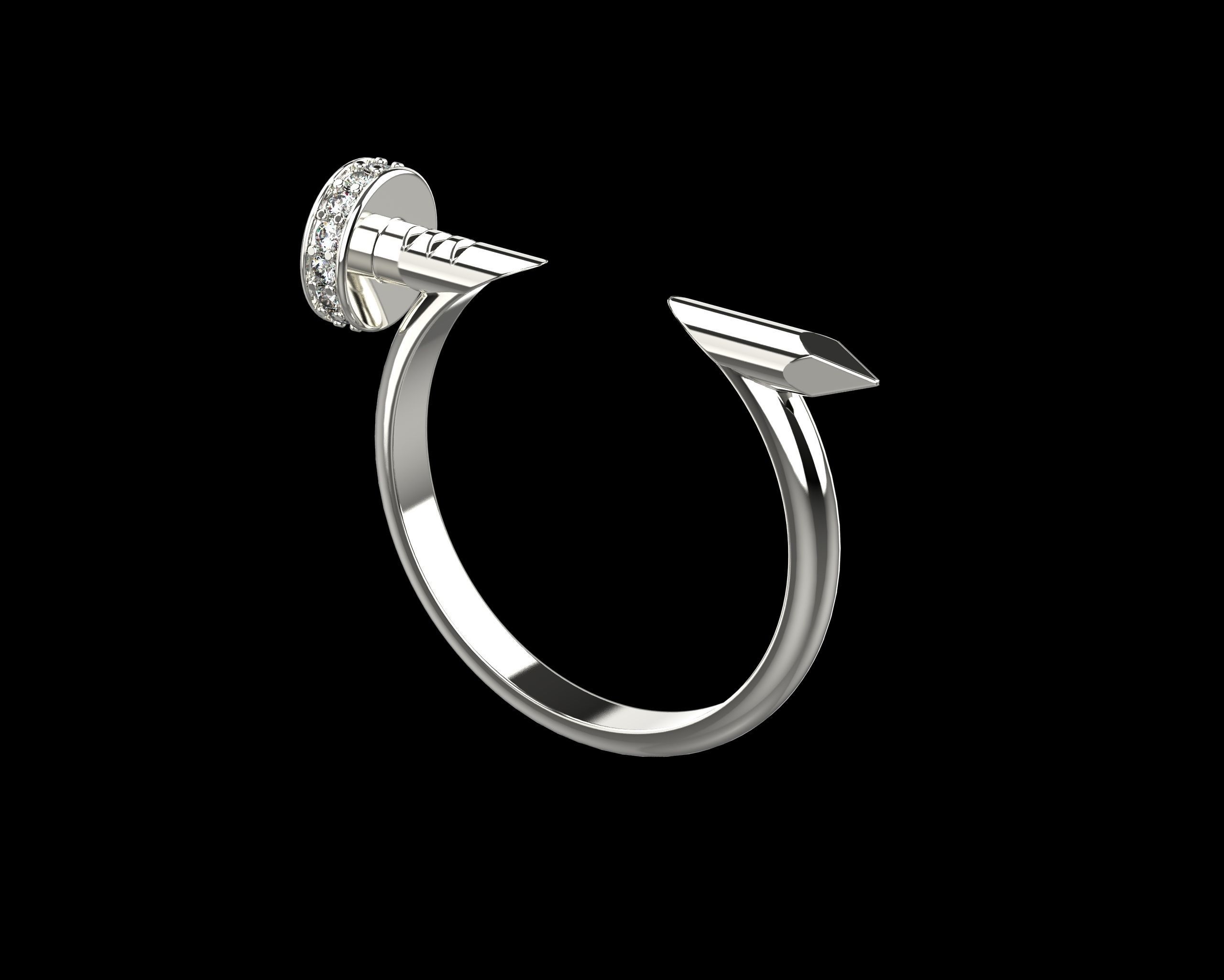 Nail Ring In The Finger with gems 20 Size N106 3D print model_18