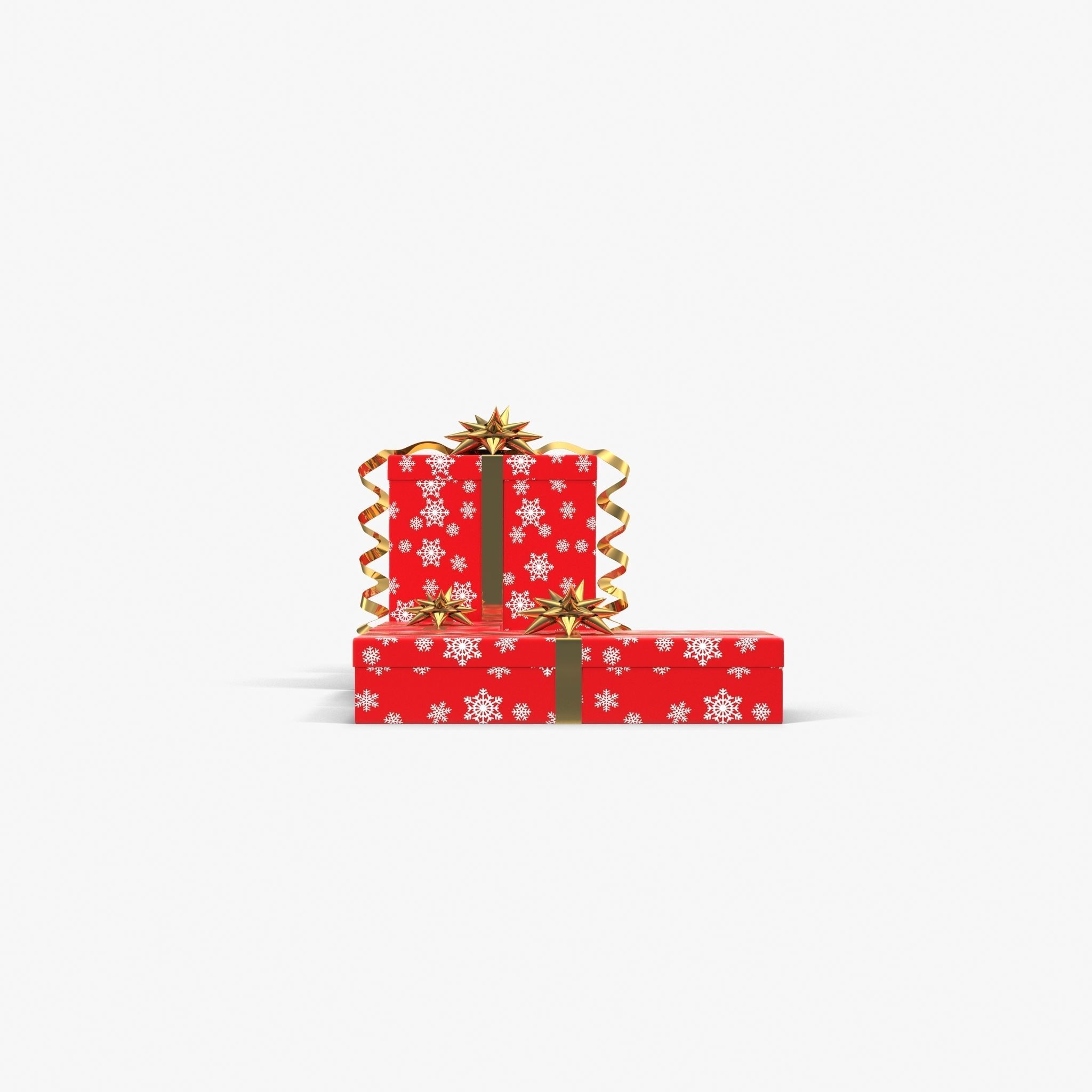 Gift Boxes Red Low-poly 3D model_4