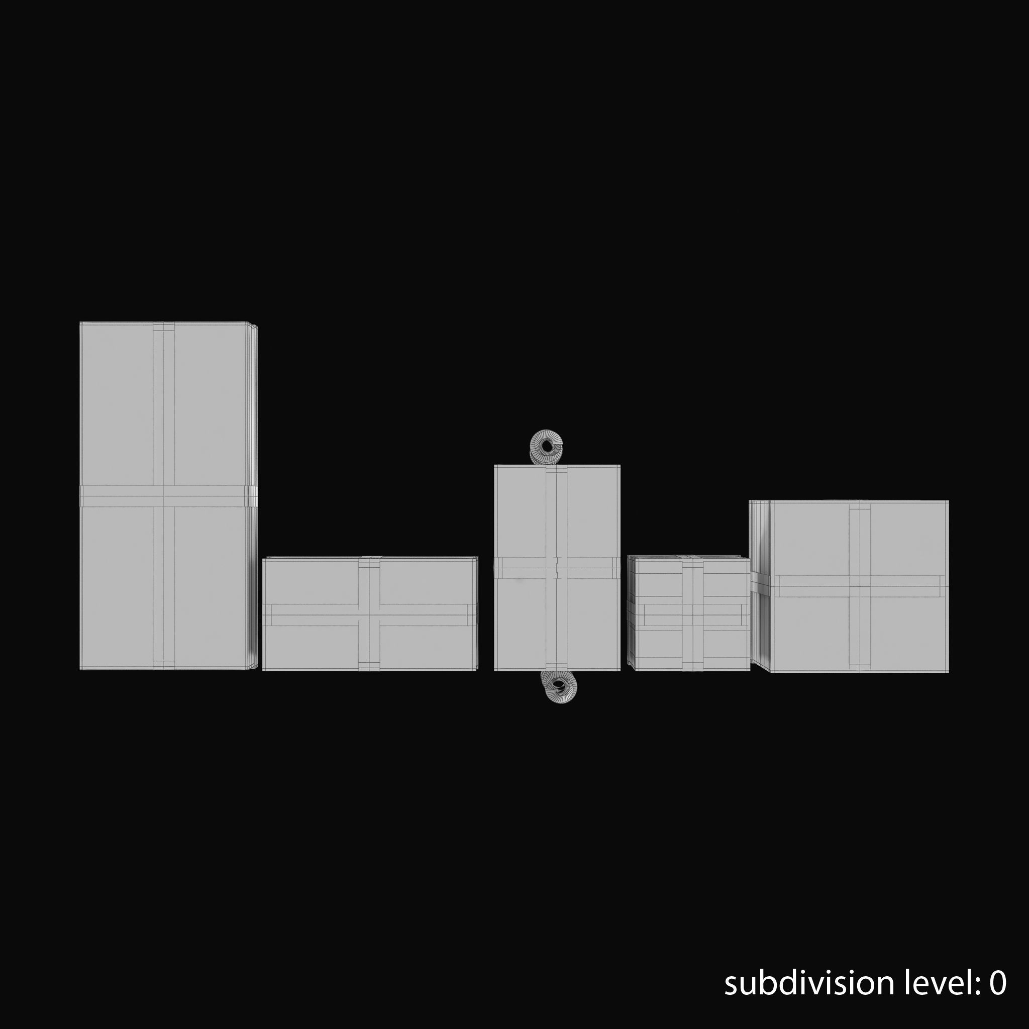 Gift Boxes Red Low-poly 3D model_20