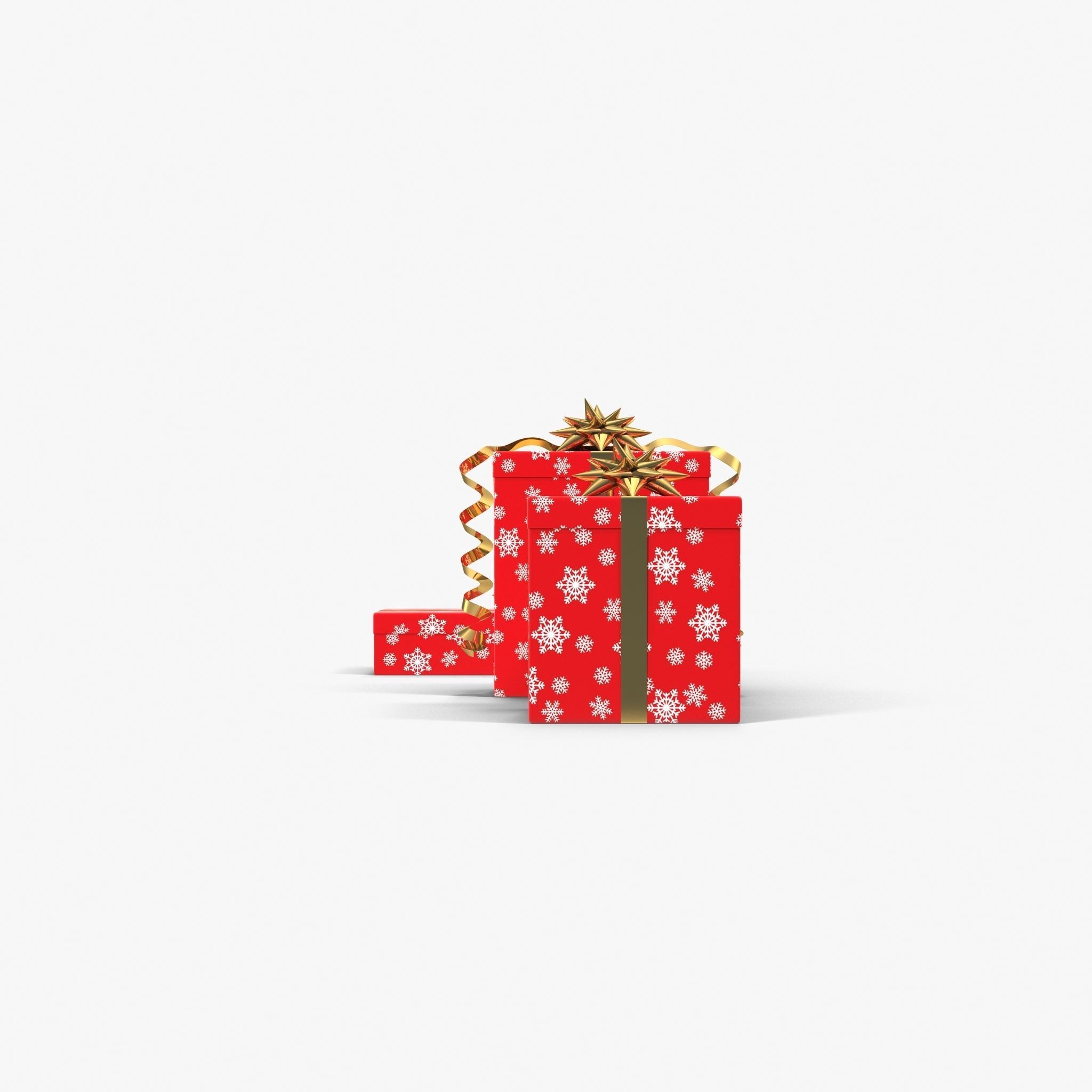 Gift Boxes Red Low-poly 3D model_6